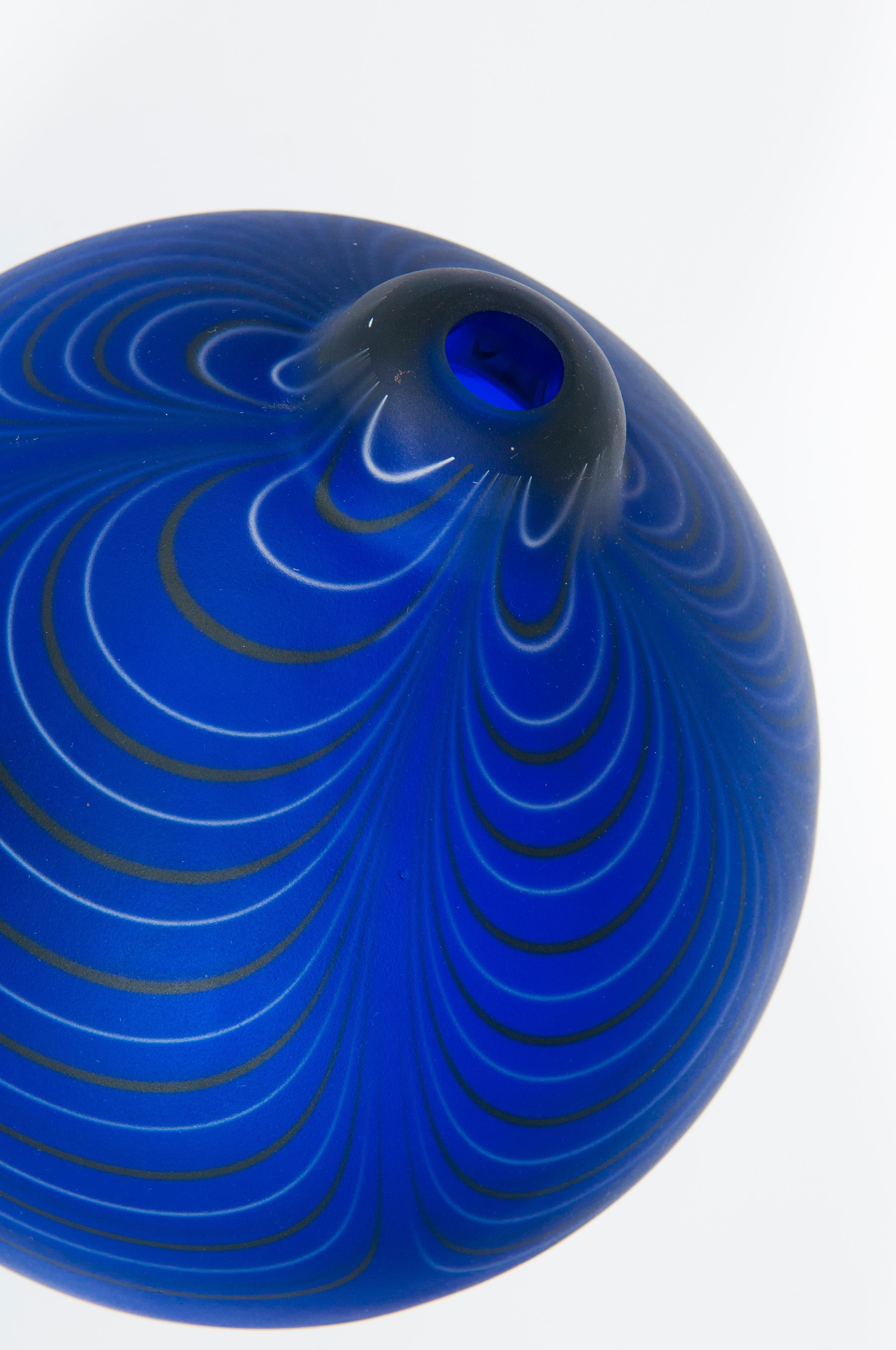 Design Murano Glass Blue Sphere by Alberto Donà, Italy 1980s In Excellent Condition For Sale In Villaverla, IT