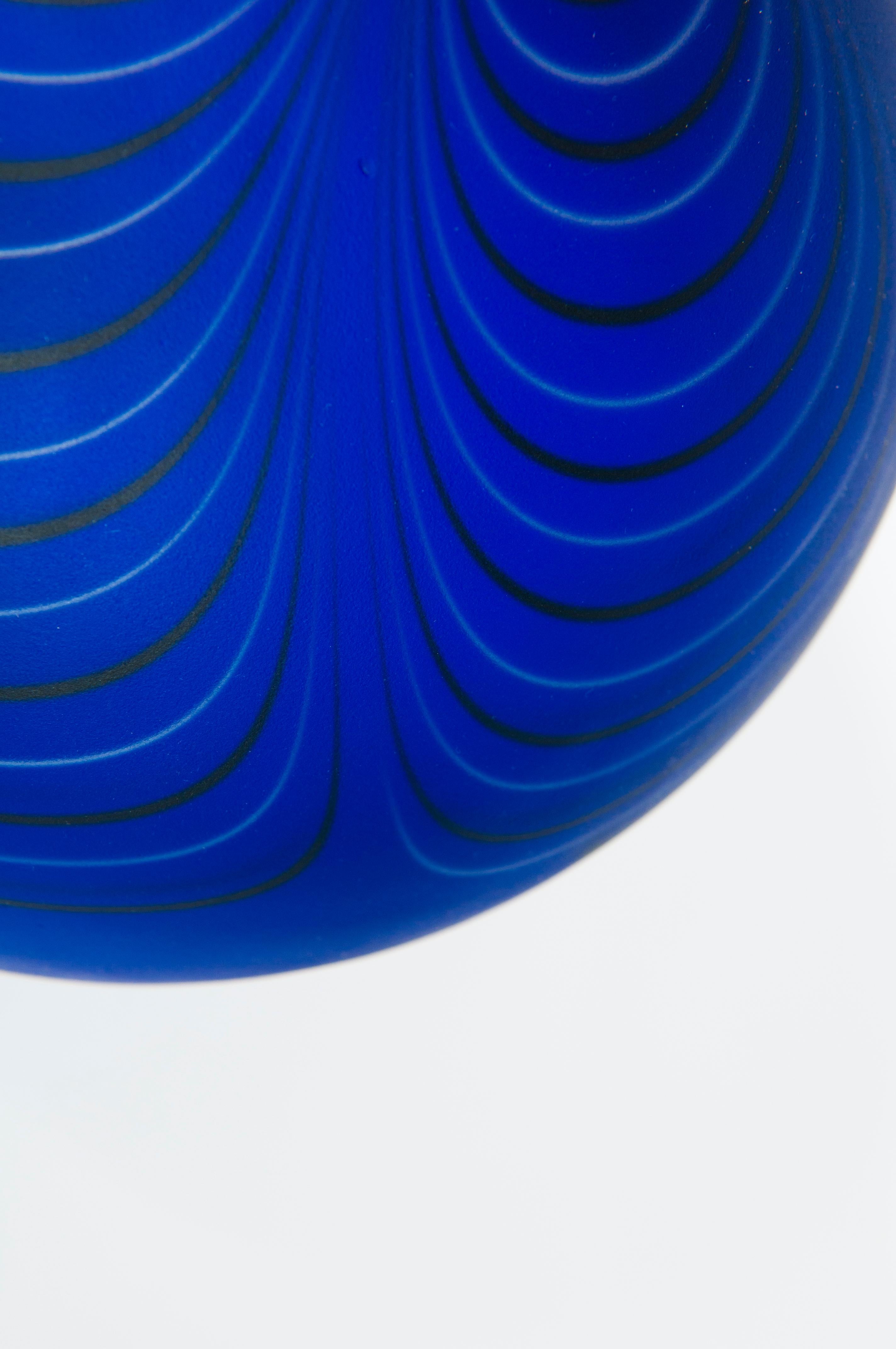 Late 20th Century Design Murano Glass Blue Sphere by Alberto Donà, Italy 1980s For Sale