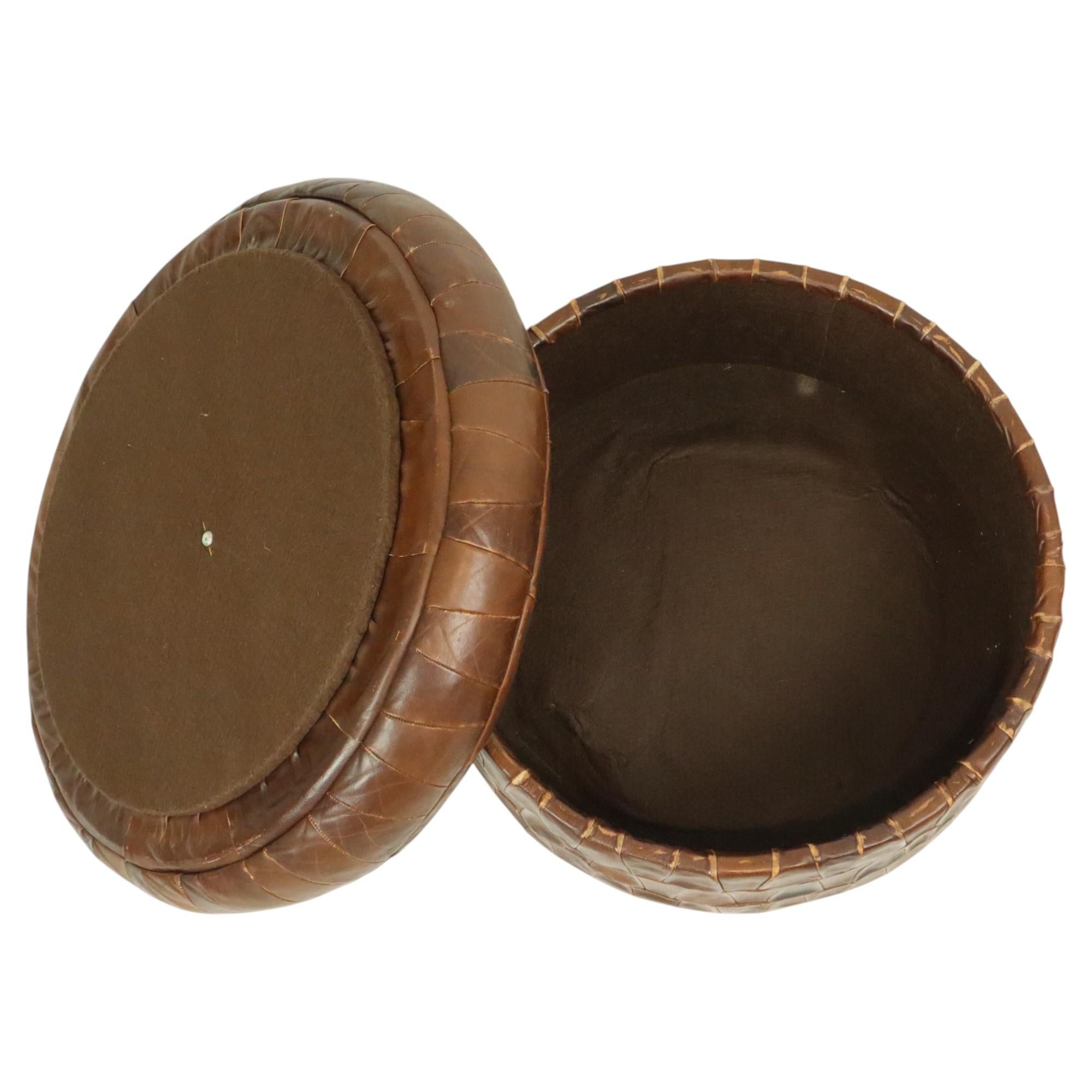 Design Mushroom Ottoman Storage Space De Sede Brown Leather 57cm en vente 1