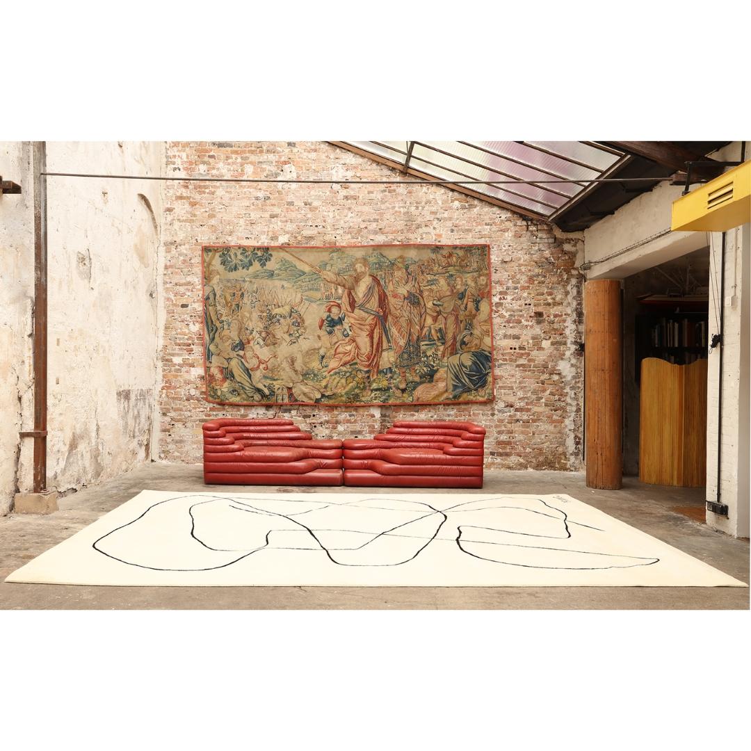 Modern Benjamin Ewing, Design N°2 - Artistic French Wool Rug For Sale