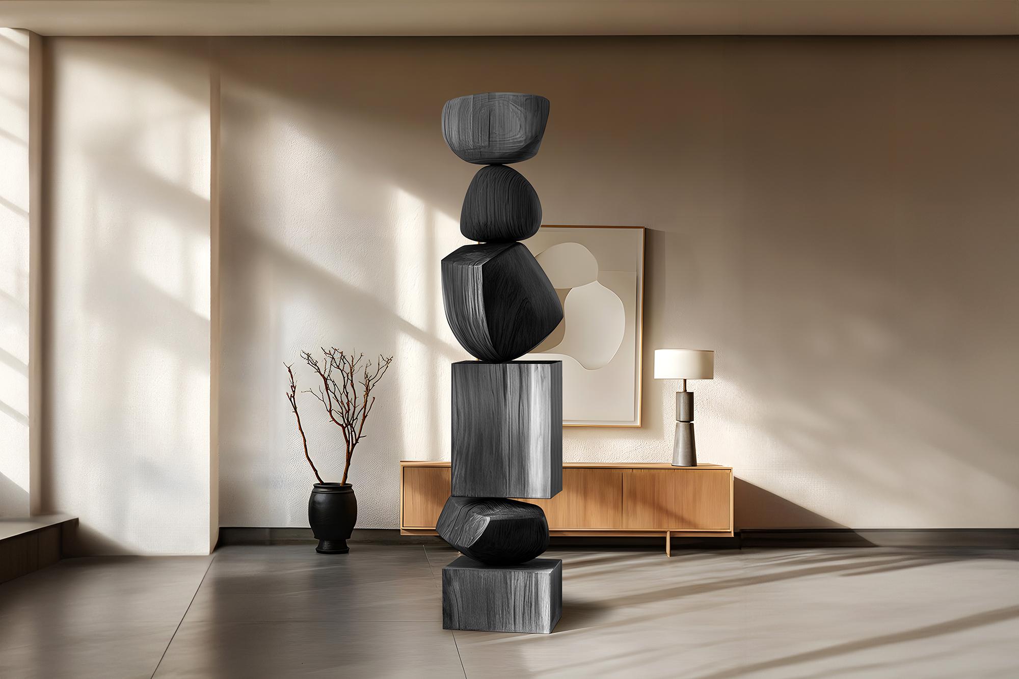 Brutalisme Design/One, Totem moderne en bois massif noir de NONO, Still Stand 101 en vente