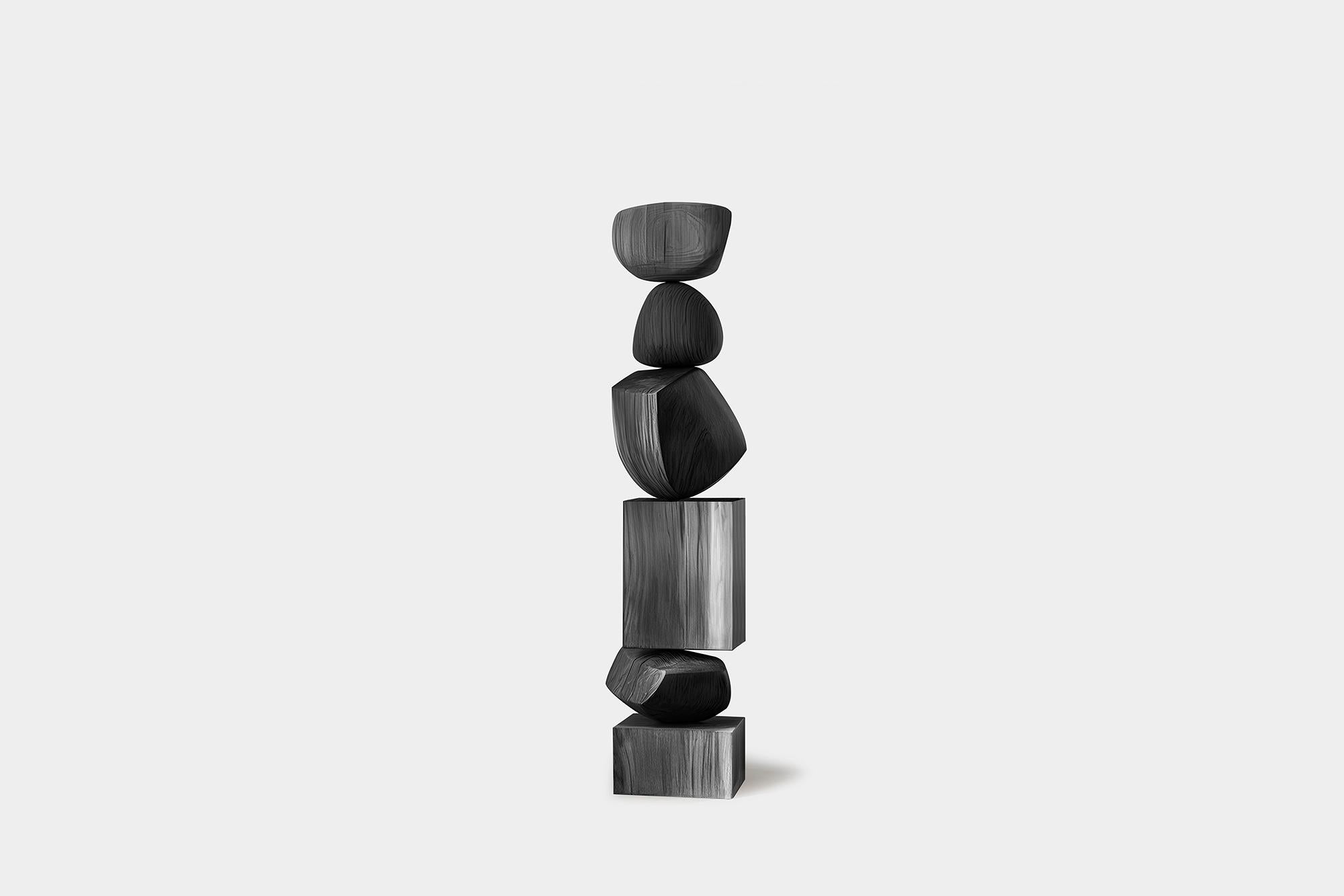 Design of Sleek Darkness, Modern Black Solid Wood Totem von NONO, Still Stand 101 (Handgefertigt) im Angebot