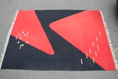 Design Organic Abstract Geometric Carpet / Rug in Style of Antonín Kybal, 1950s
