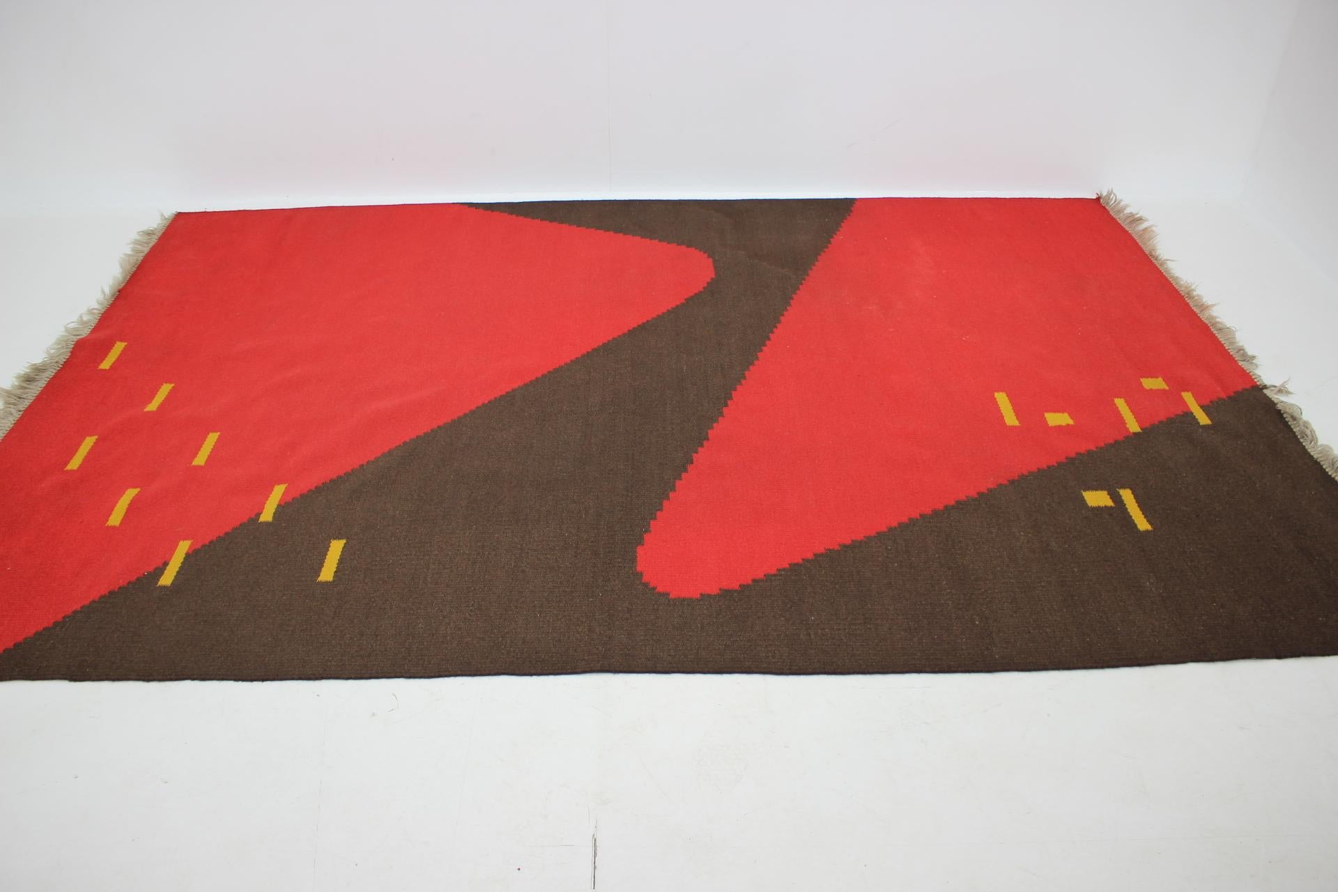 Mid-Century Modern Design Organic Abstract Geometric Carpet/Rug in Style of Antonín Kybal, 1950s For Sale