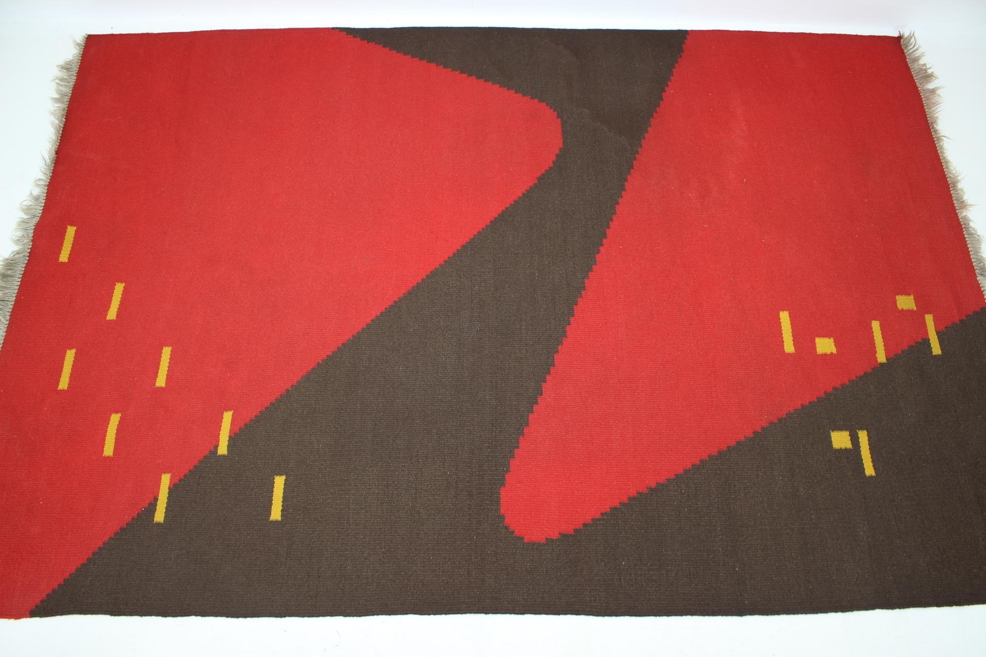 Czech Design Organic Abstract Geometric Carpet/Rug in Style of Antonín Kybal, 1950s For Sale