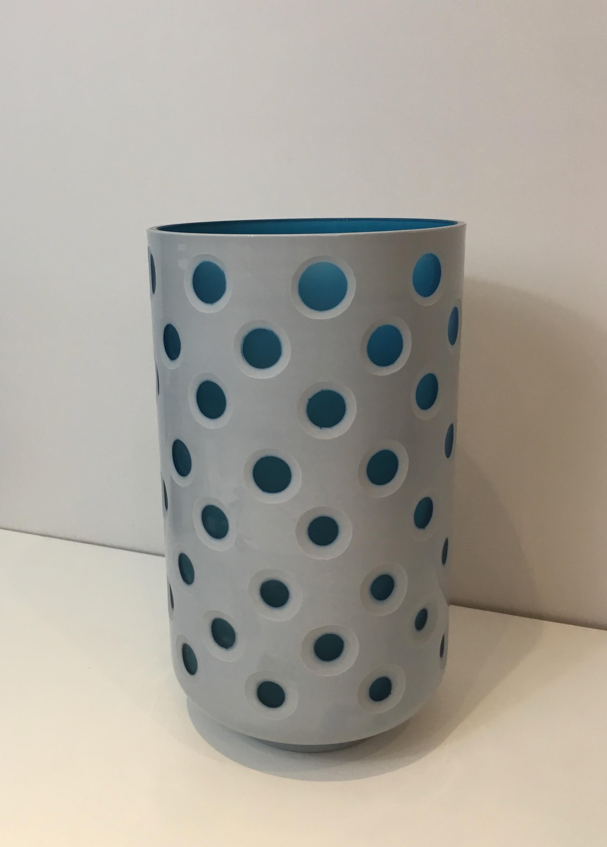 Vaso in vetro a sovrapposizione di design, Italia, circa 1970 in vendita 6