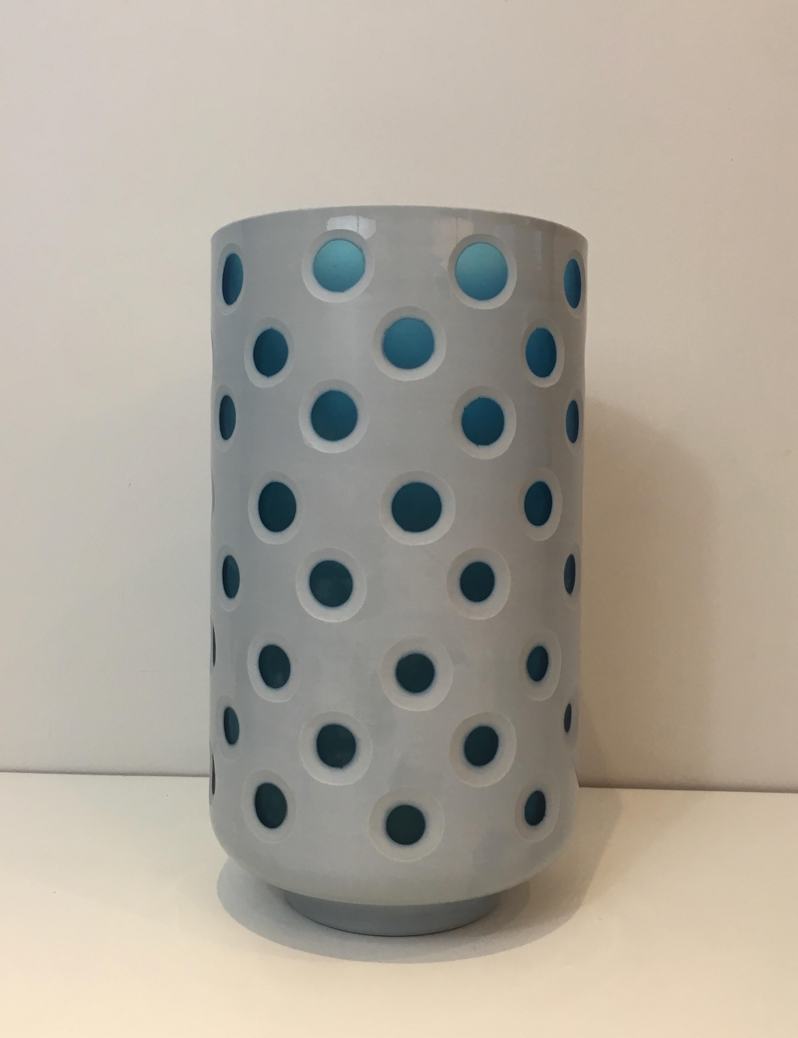 Mid-Century moderno Vaso in vetro a sovrapposizione di design, Italia, circa 1970 in vendita