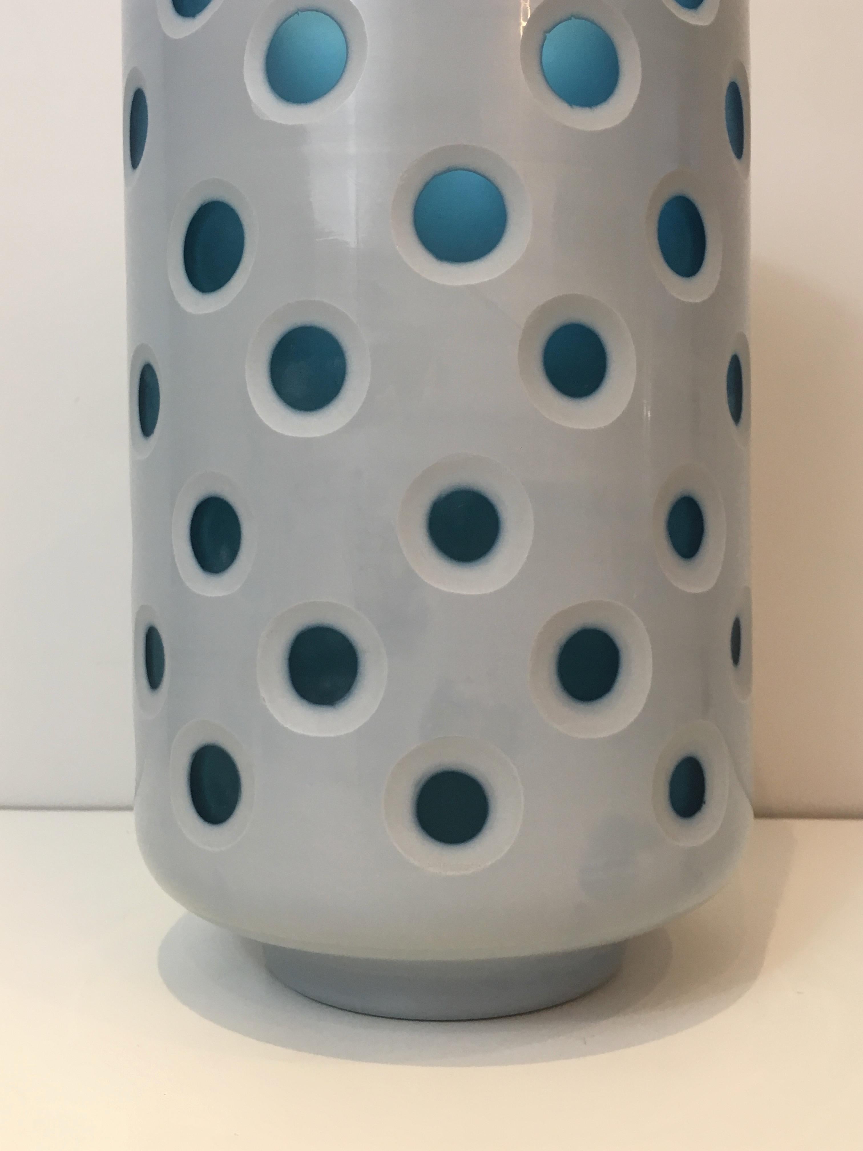 Design Overlay Glass Vase, Italy, circa 1970 In Good Condition For Sale In Marcq-en-Barœul, Hauts-de-France