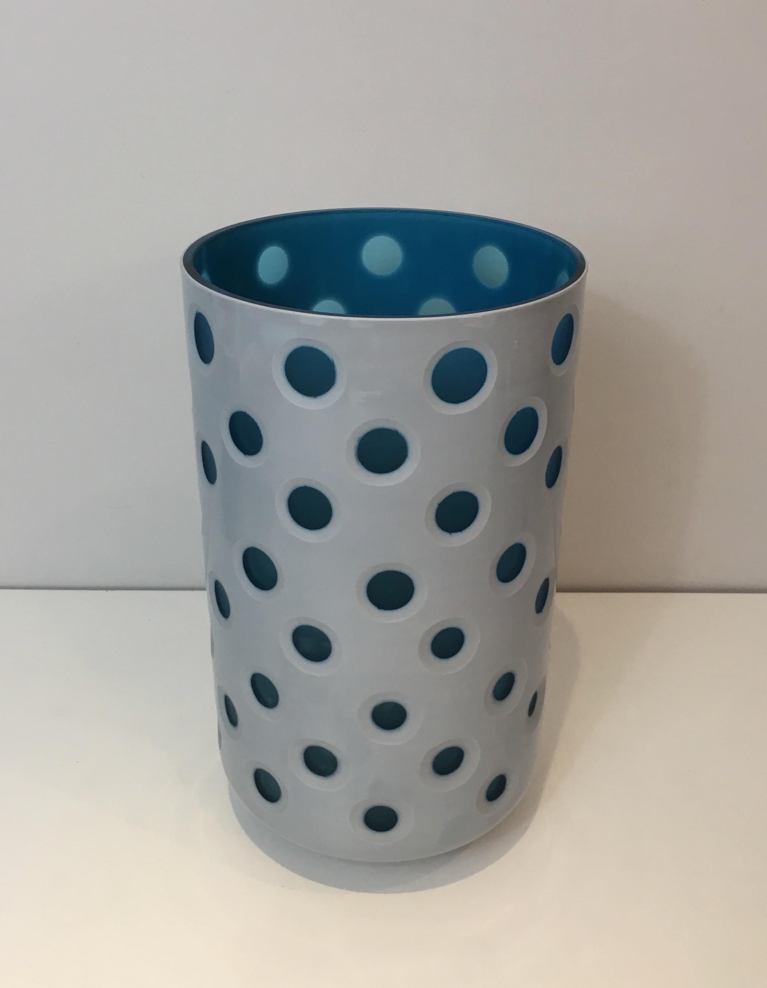 Design Overlay Glass Vase, Italy, circa 1970 For Sale 2