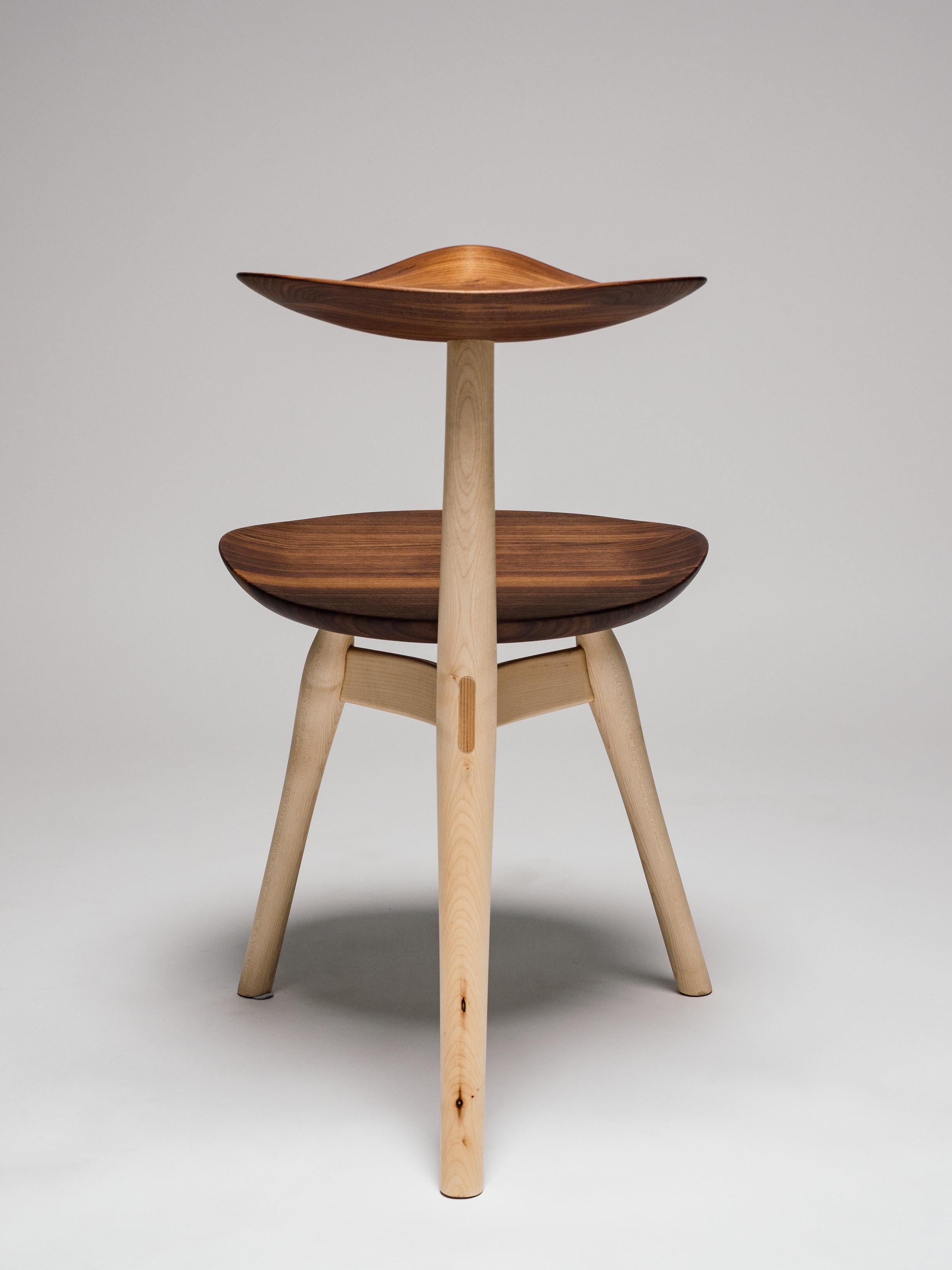 Norwegian Scandinavian Modern Philip Von Hase Ergonomic Sculptural Chair Oak Walnut For Sale