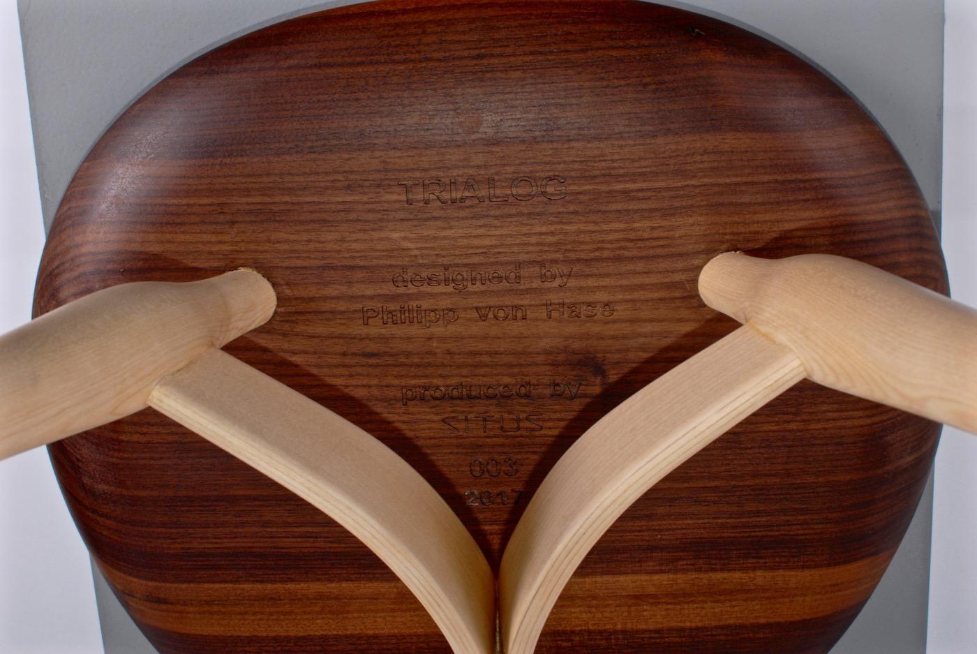 Oiled Scandinavian Modern Philip Von Hase Ergonomic Sculptural Chair Oak Walnut For Sale