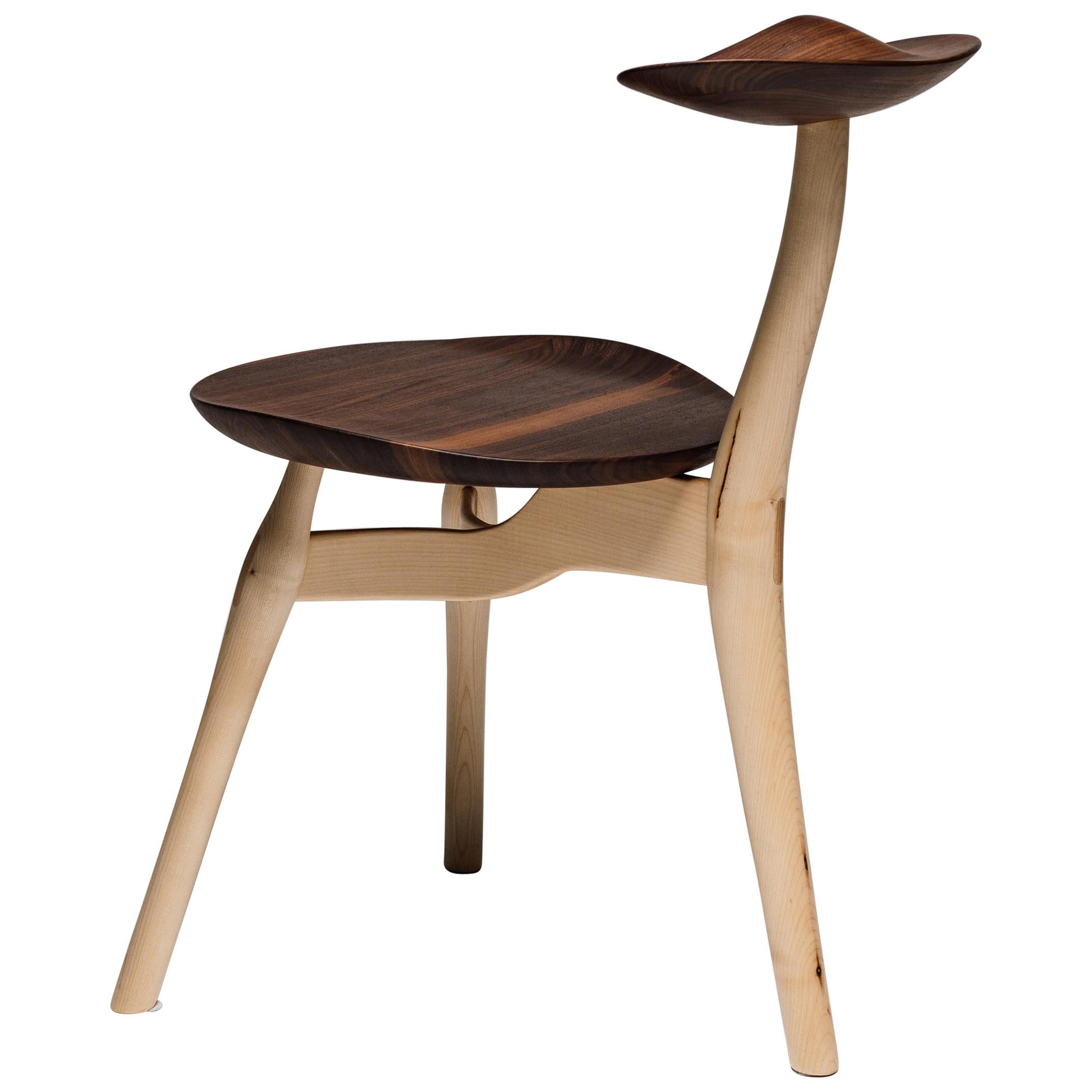 Scandinavian Modern Philip Von Hase Ergonomic Sculptural Chair Oak Walnut For Sale