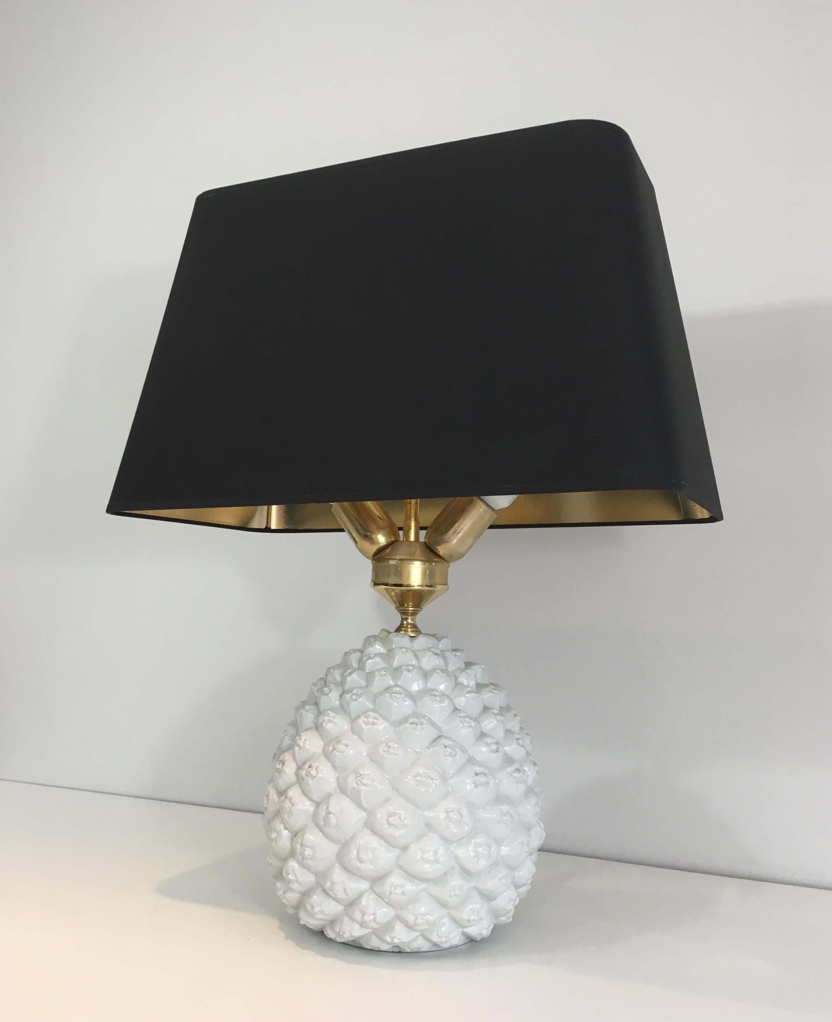 Design Pineapple Porcelain Table Lamp, Italy, circa 1970 For Sale 13