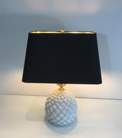 Design Pineapple Porcelain Table Lamp, Italy, circa 1970