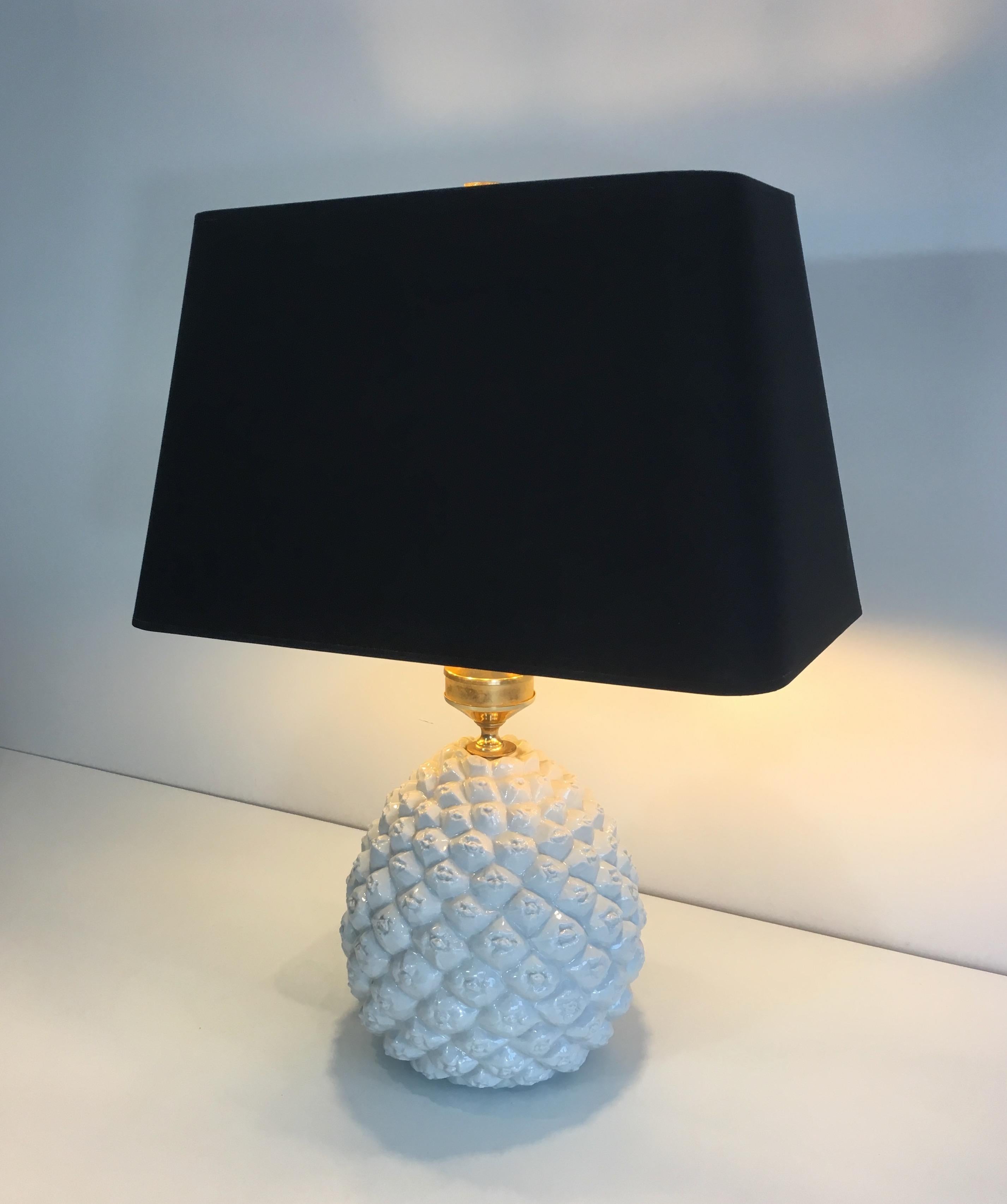 Design Pineapple Porcelain Table Lamp, Italy, circa 1970 For Sale 14