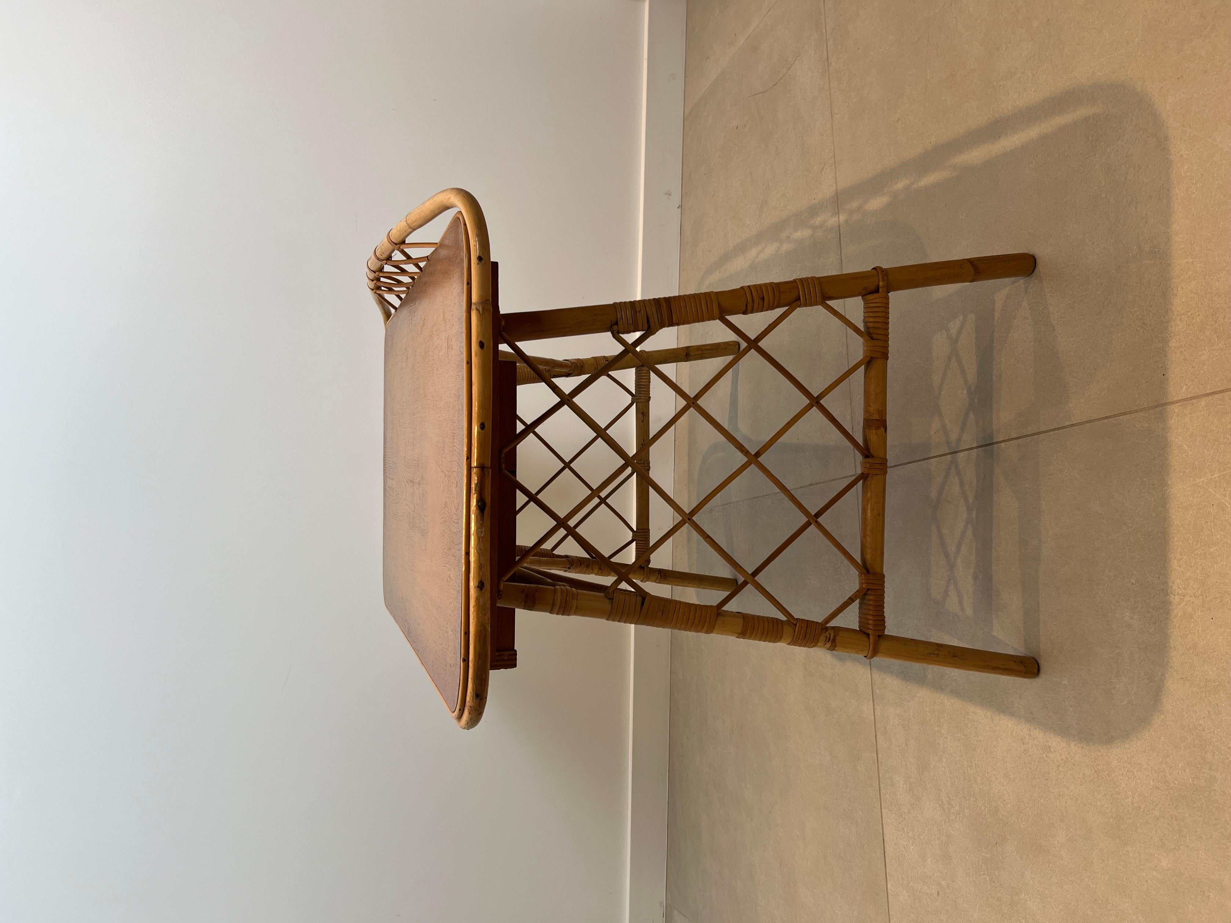 Scrivania di design in rattan di Louis Sognot 3