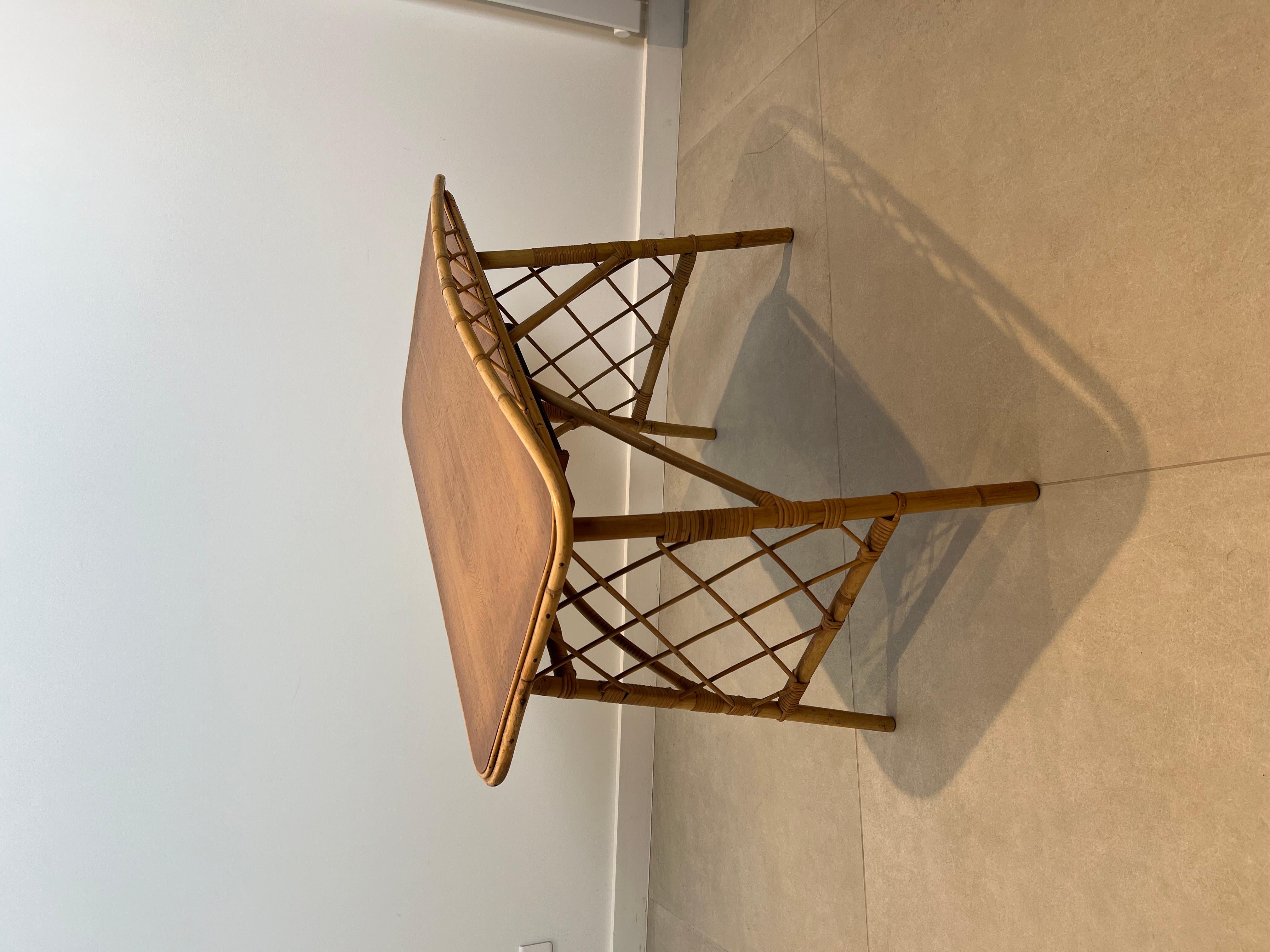 Scrivania di design in rattan di Louis Sognot 4