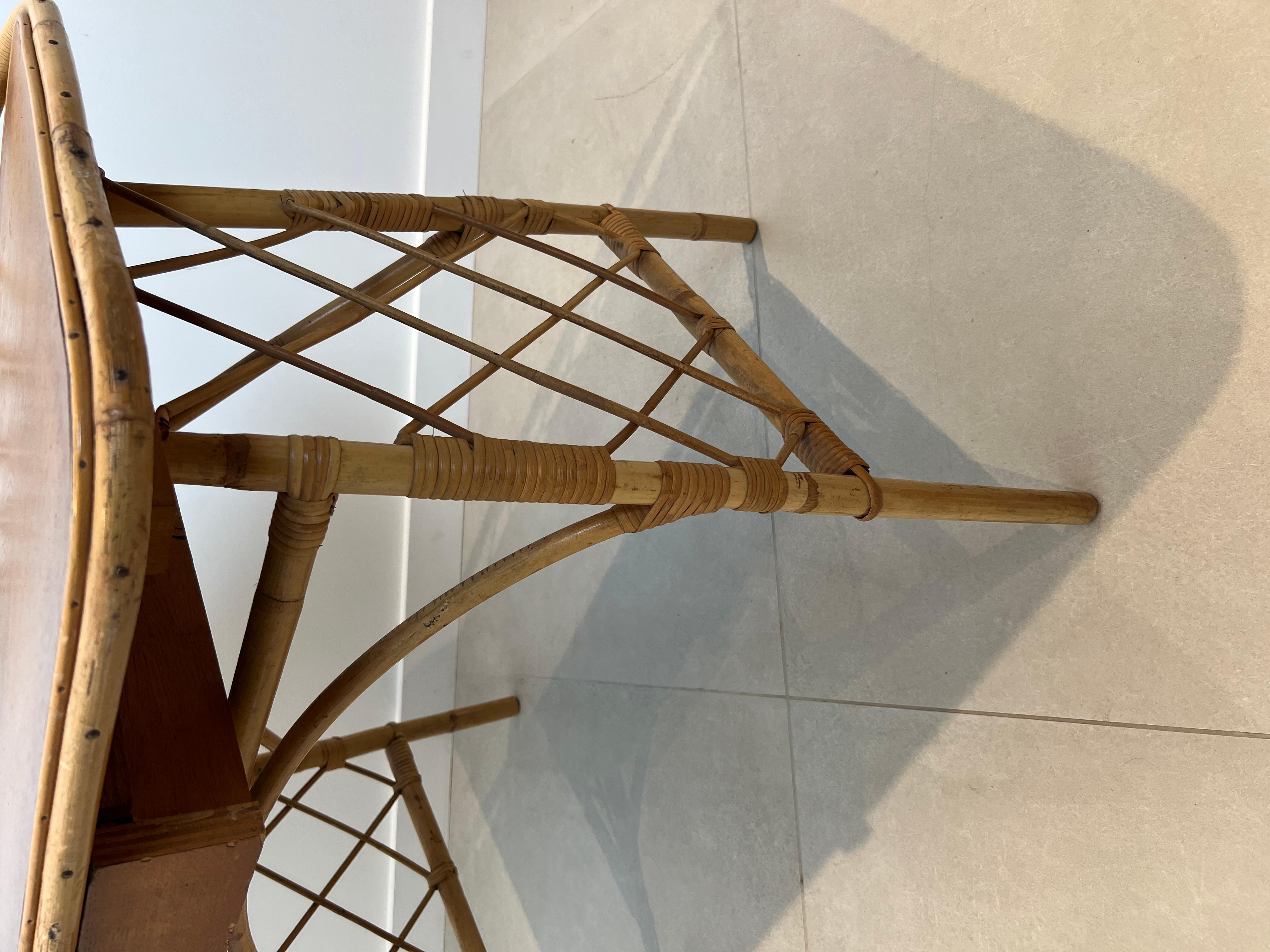 Scrivania di design in rattan di Louis Sognot 9