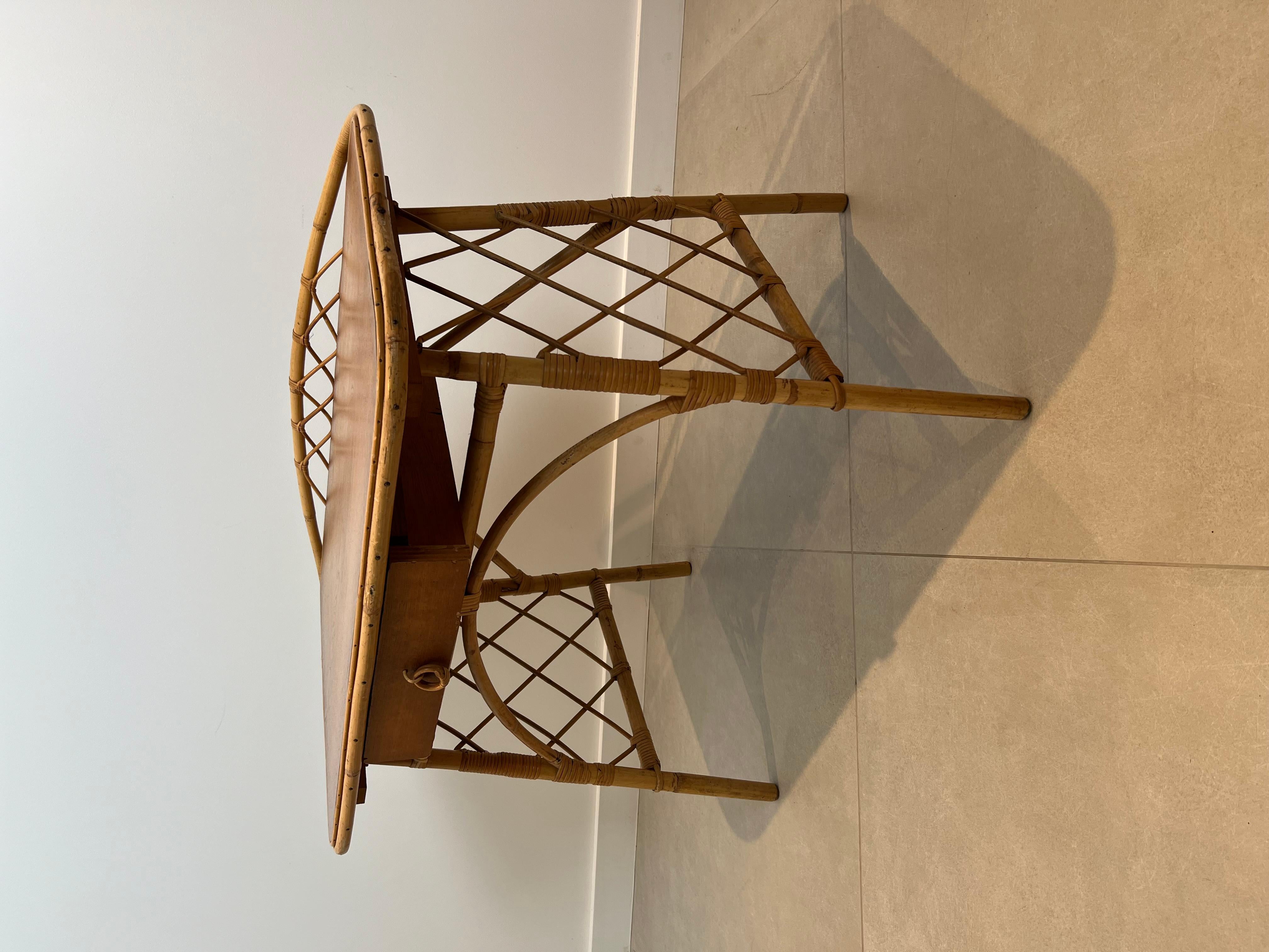 Scrivania di design in rattan di Louis Sognot In condizioni buone a Marcq-en-Barœul, Hauts-de-France
