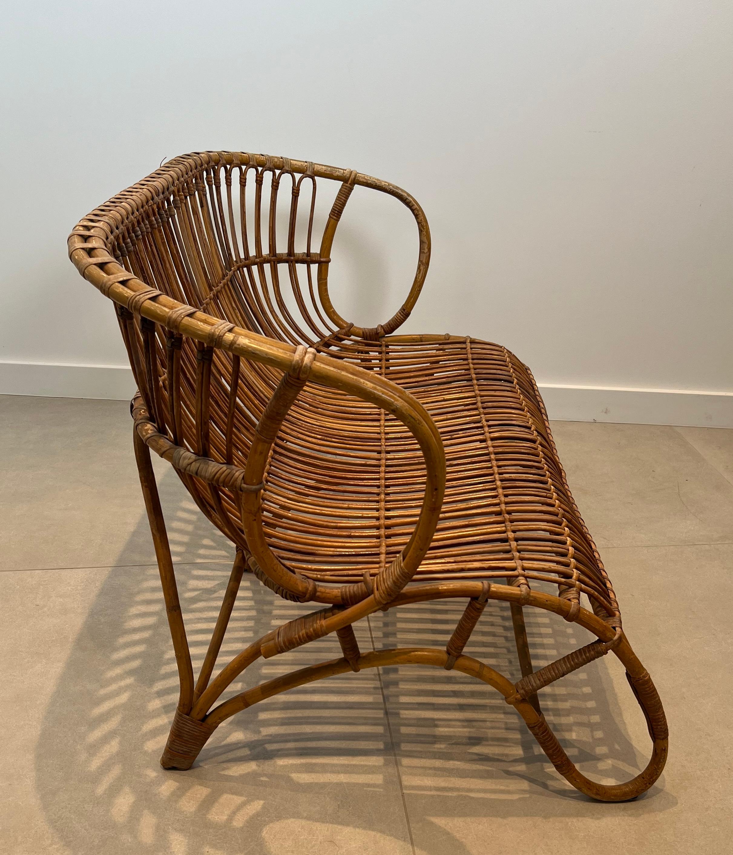 Francese Divano in rattan di design in vendita
