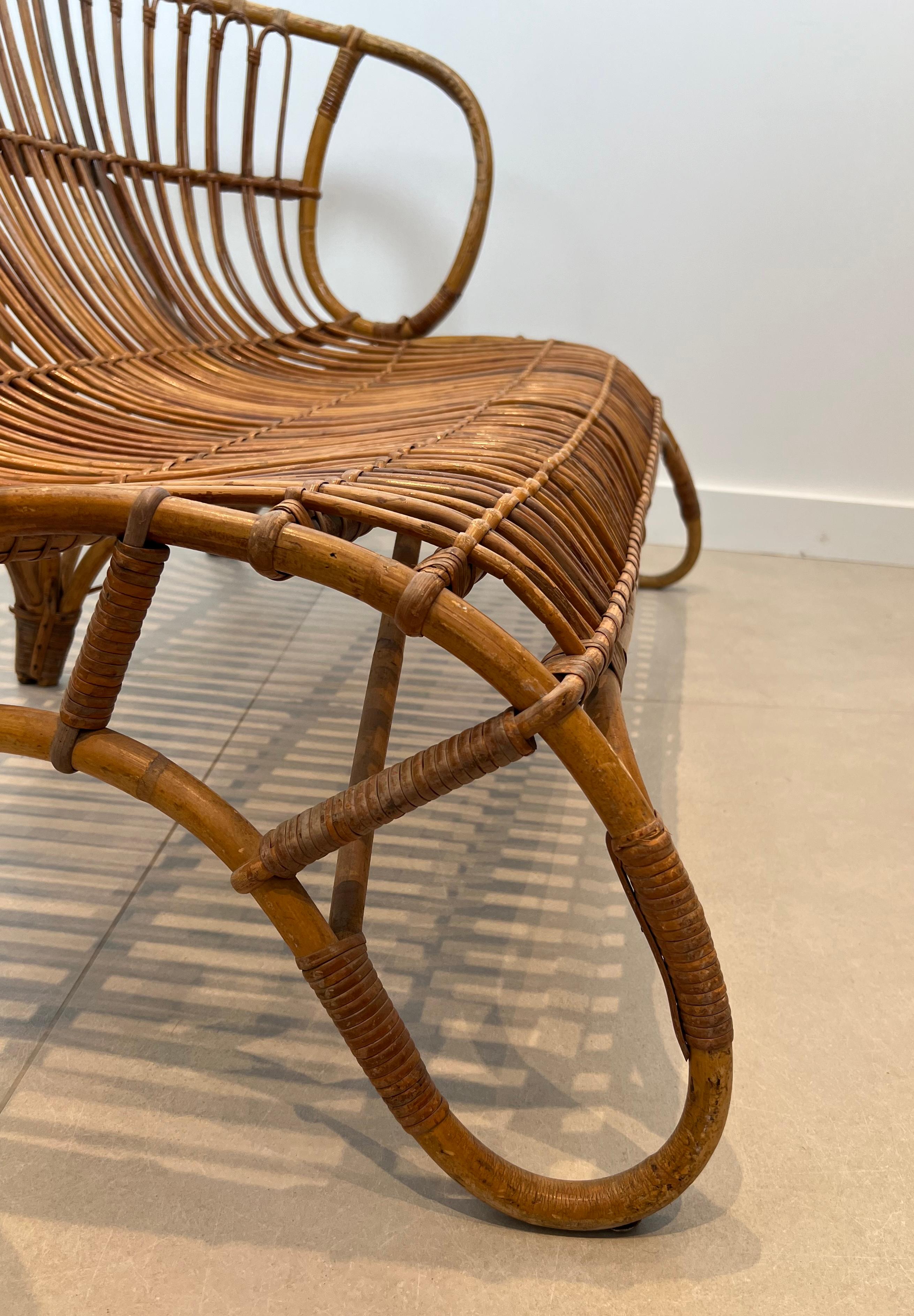 Metà XX secolo Divano in rattan di design in vendita