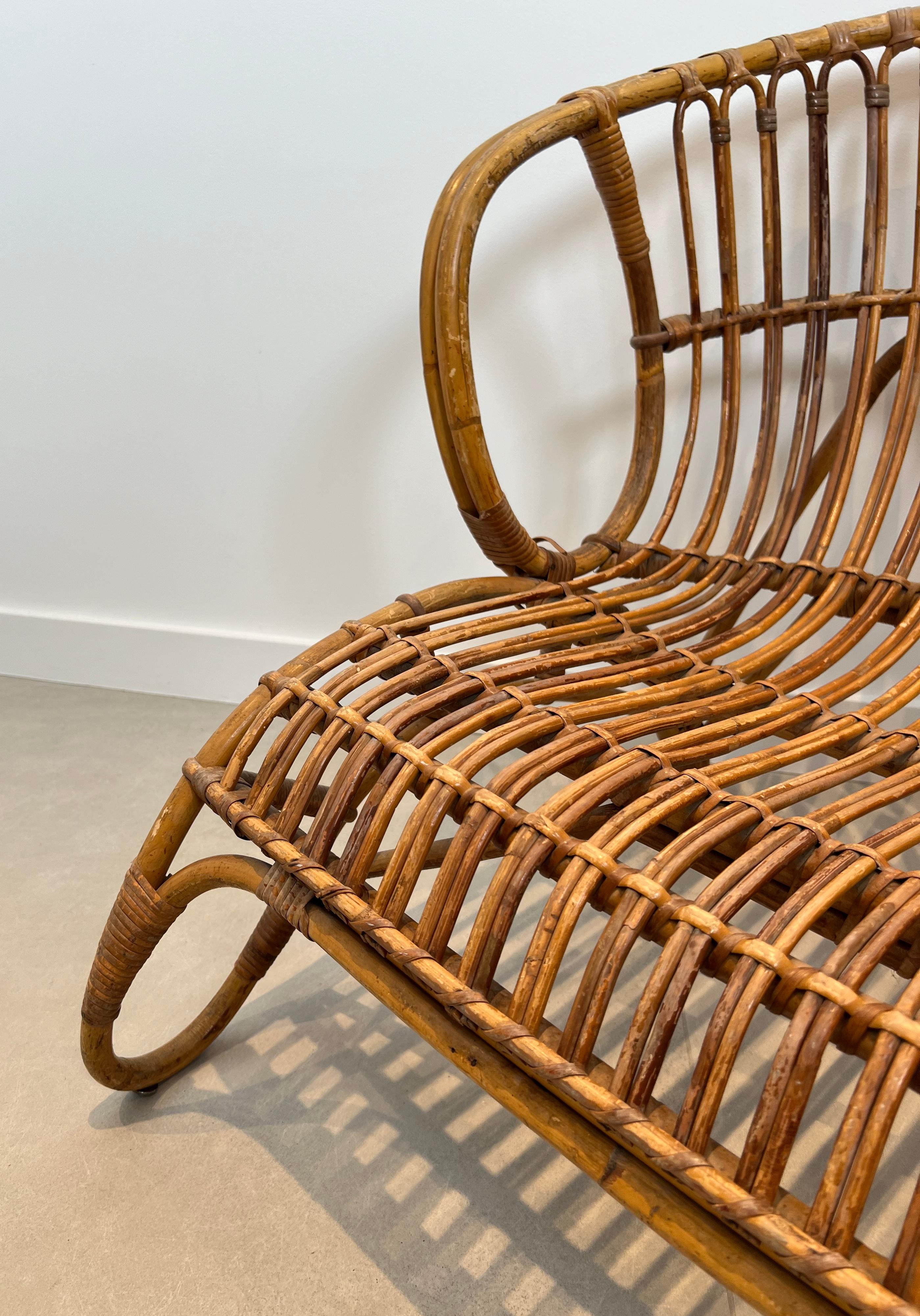 Rattan Divano in rattan di design in vendita
