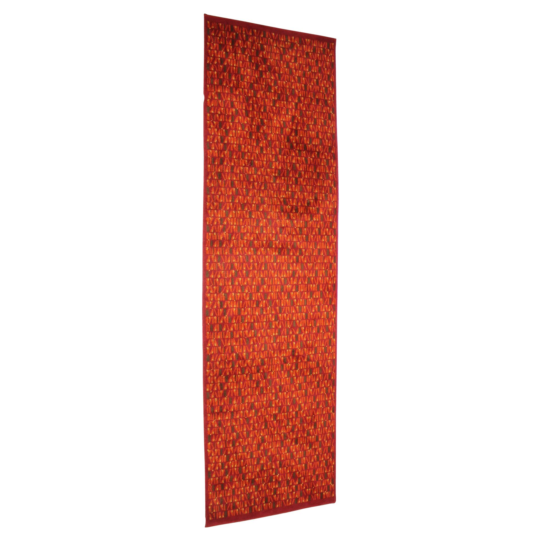 Alfombra de lana roja de diseño, años 60 en venta