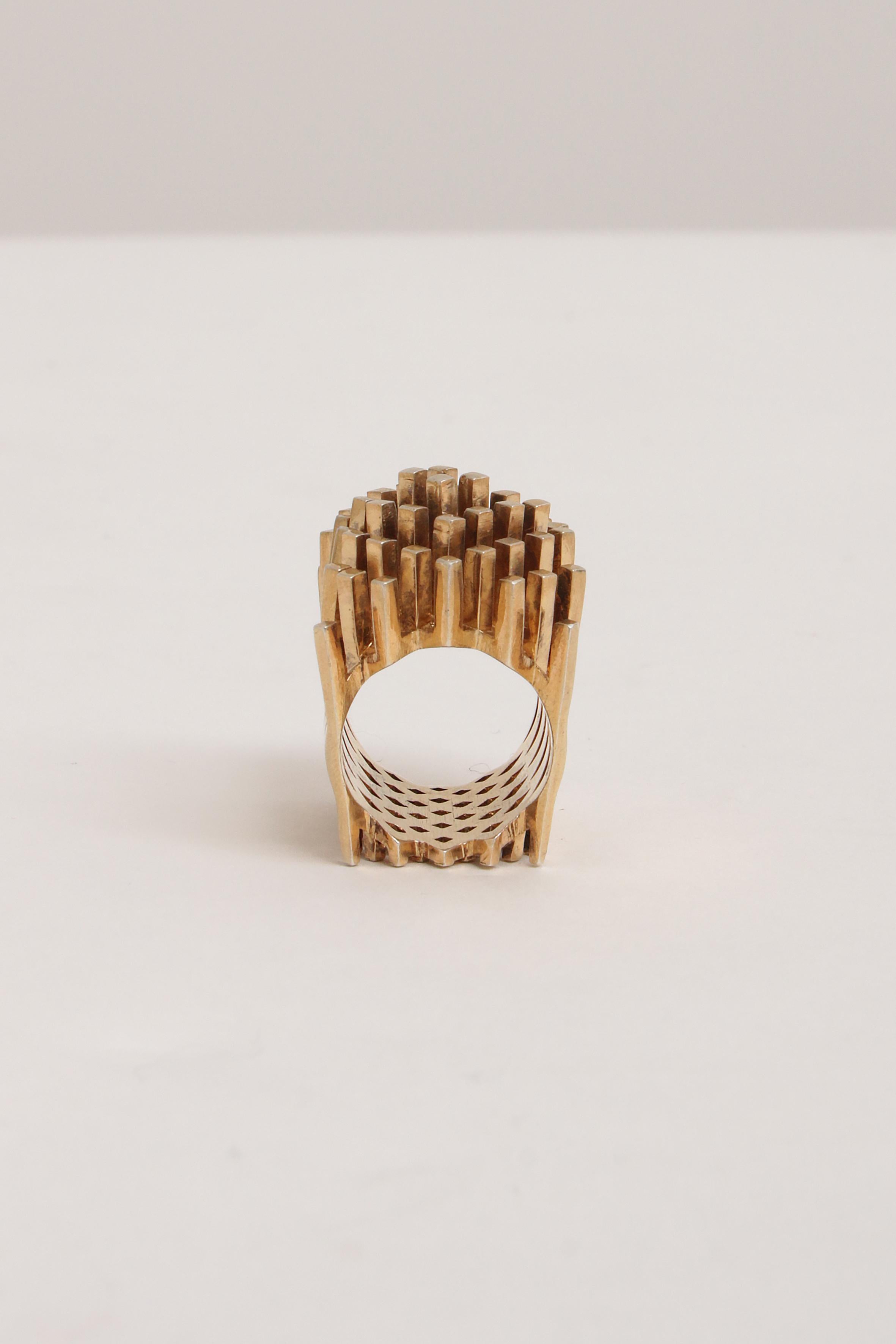Design ring made of gold-plated silver from the 1970s In Excellent Condition For Sale In Oostrum-Venray, NL