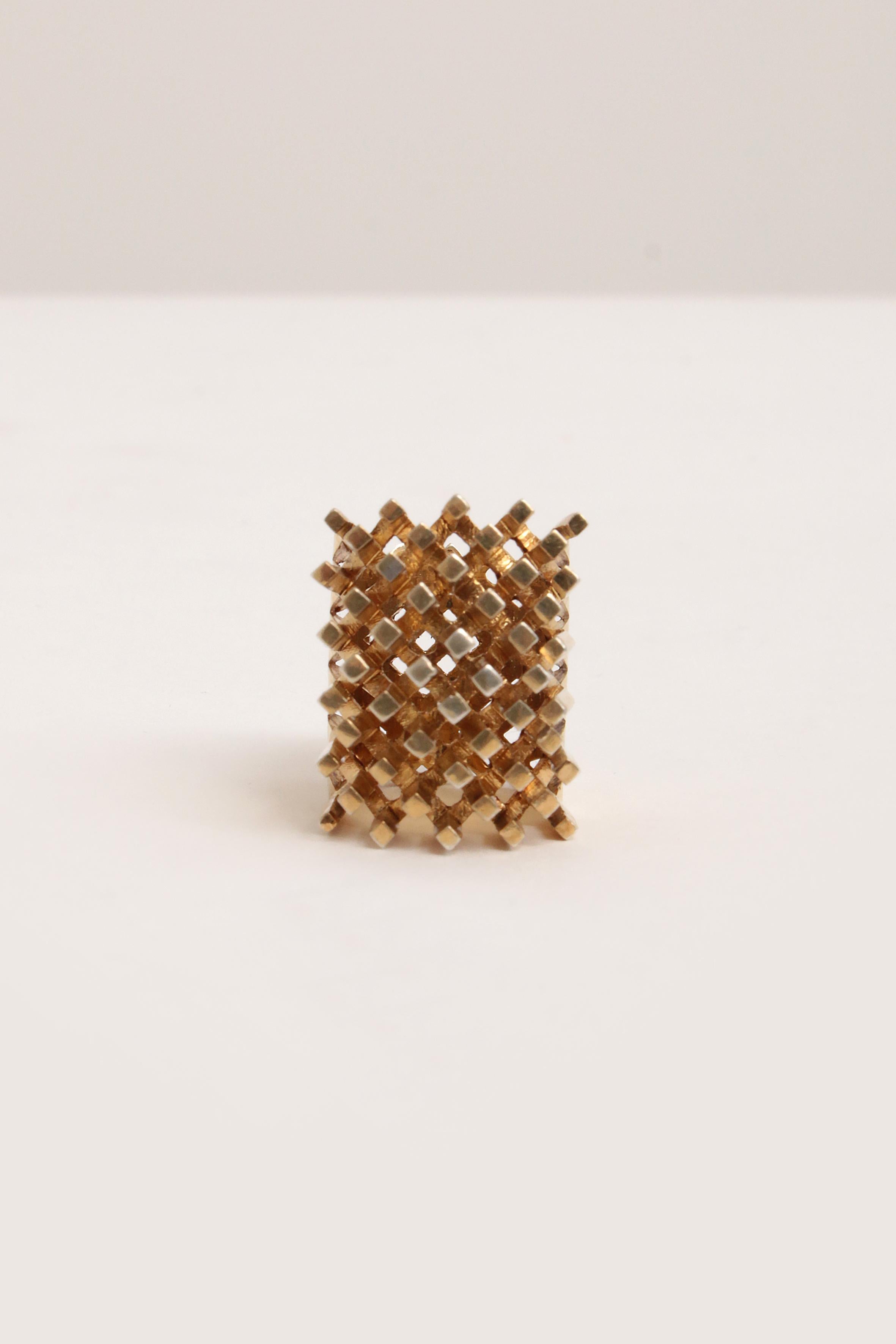 Design ring made of gold-plated silver from the 1970s For Sale 1