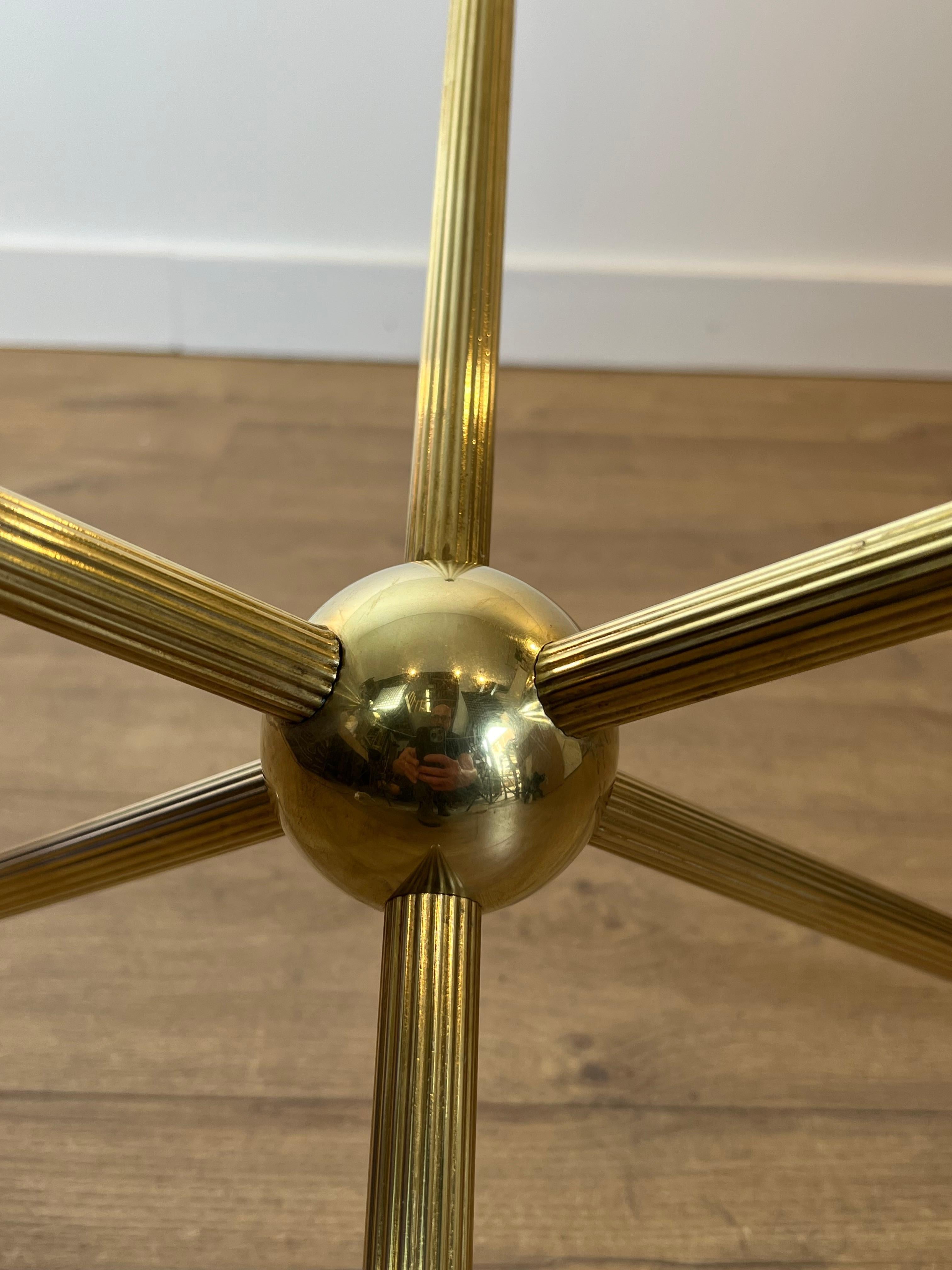 Design Round Tripode Brass Coffee Table For Sale 10