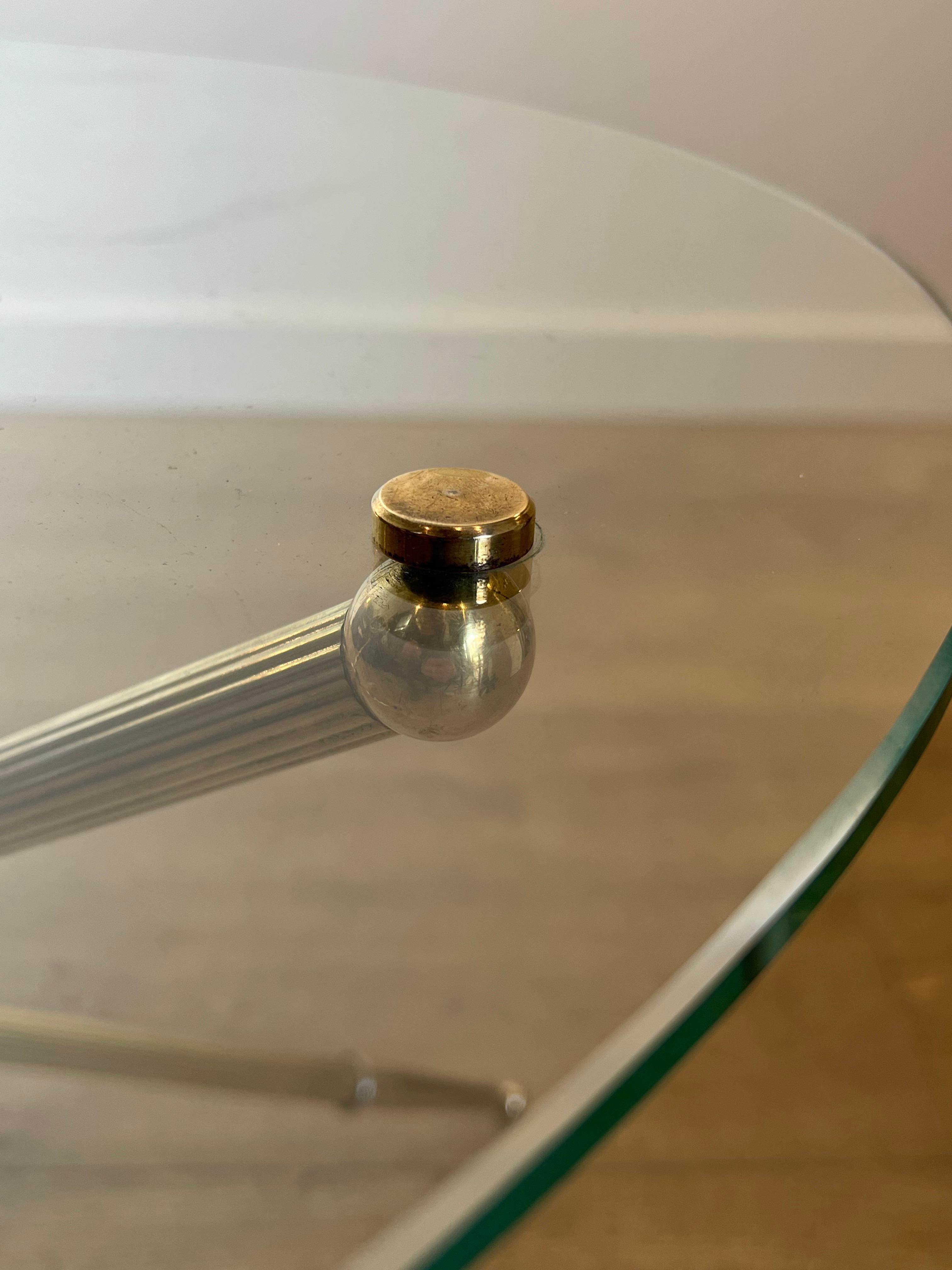 Design Round Tripode Brass Coffee Table For Sale 3