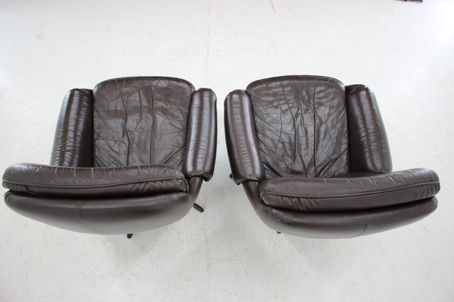 Design Scandinavian Leather Armchairs or Lounge Chairs by PEEM, 1970s 1