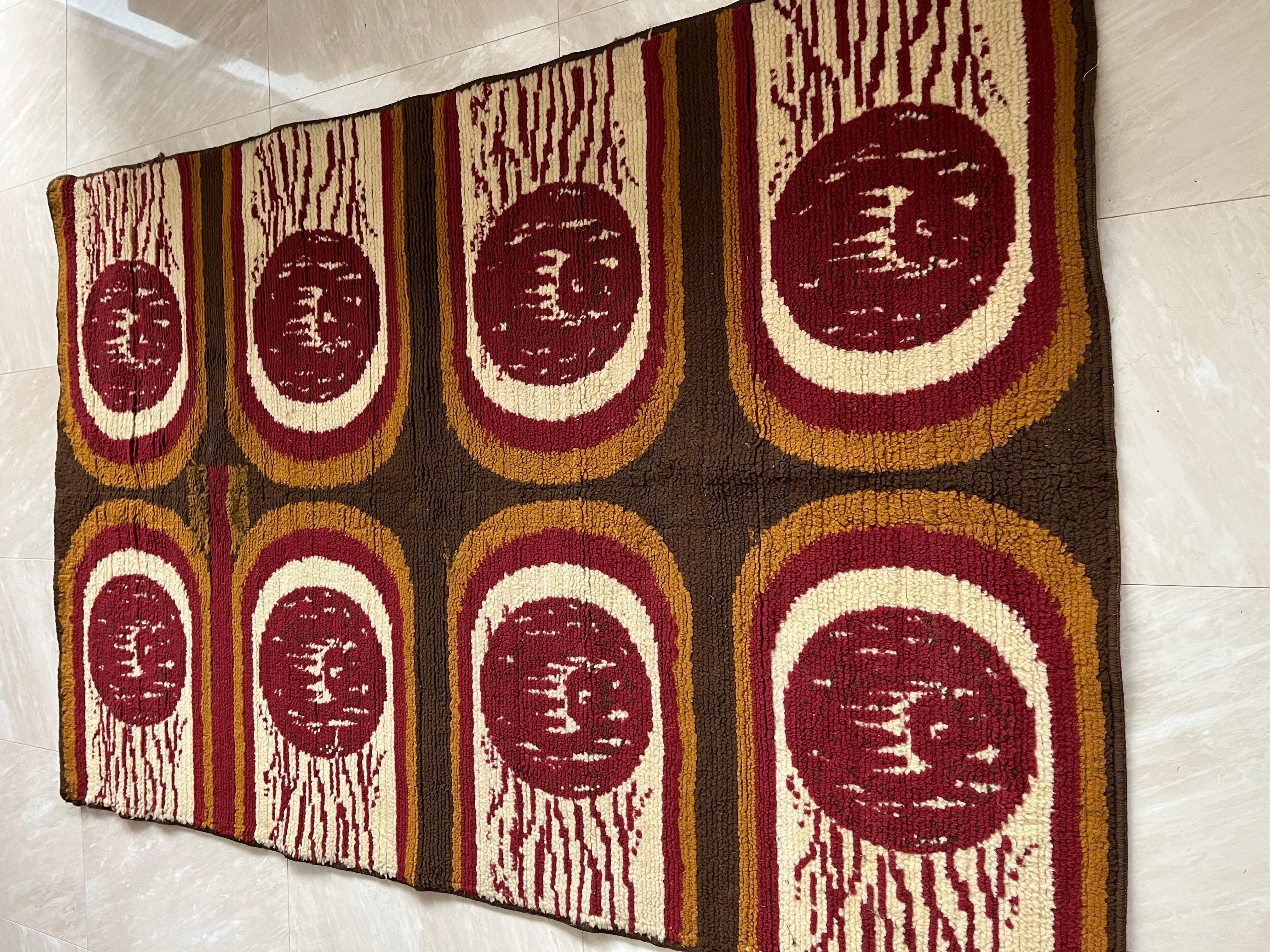 Design Scandinavian Vegan Friendly Carpet / Rug in EGE RYA Style, Around 1970s For Sale 1