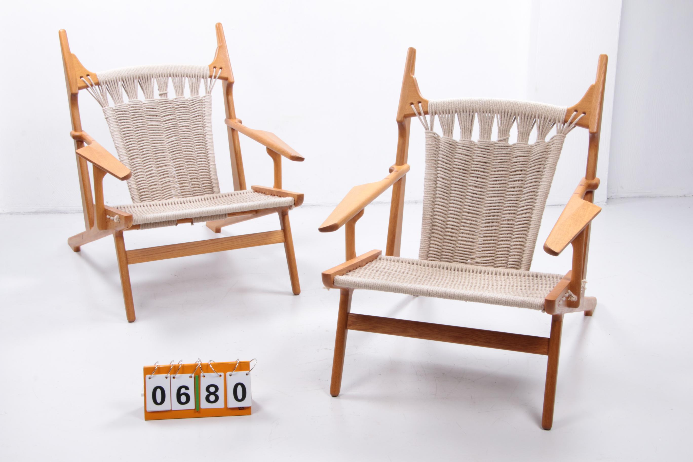 Design Set Lounge Chairs Design and Handmade by Martin Godsk 1990 Denmark For Sale 10