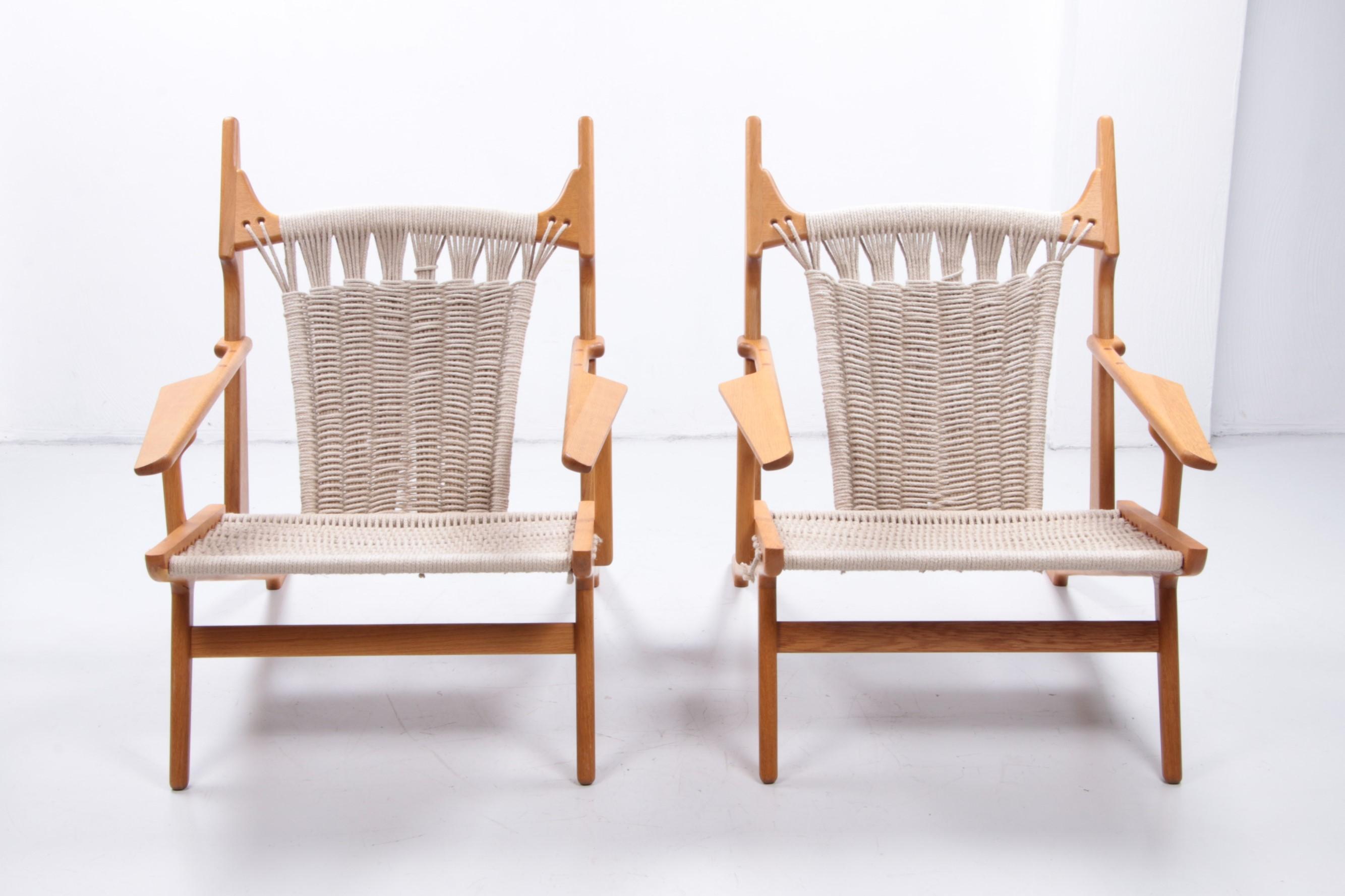 Modern Design Set Lounge Chairs Design and Handmade by Martin Godsk 1990 Denmark For Sale