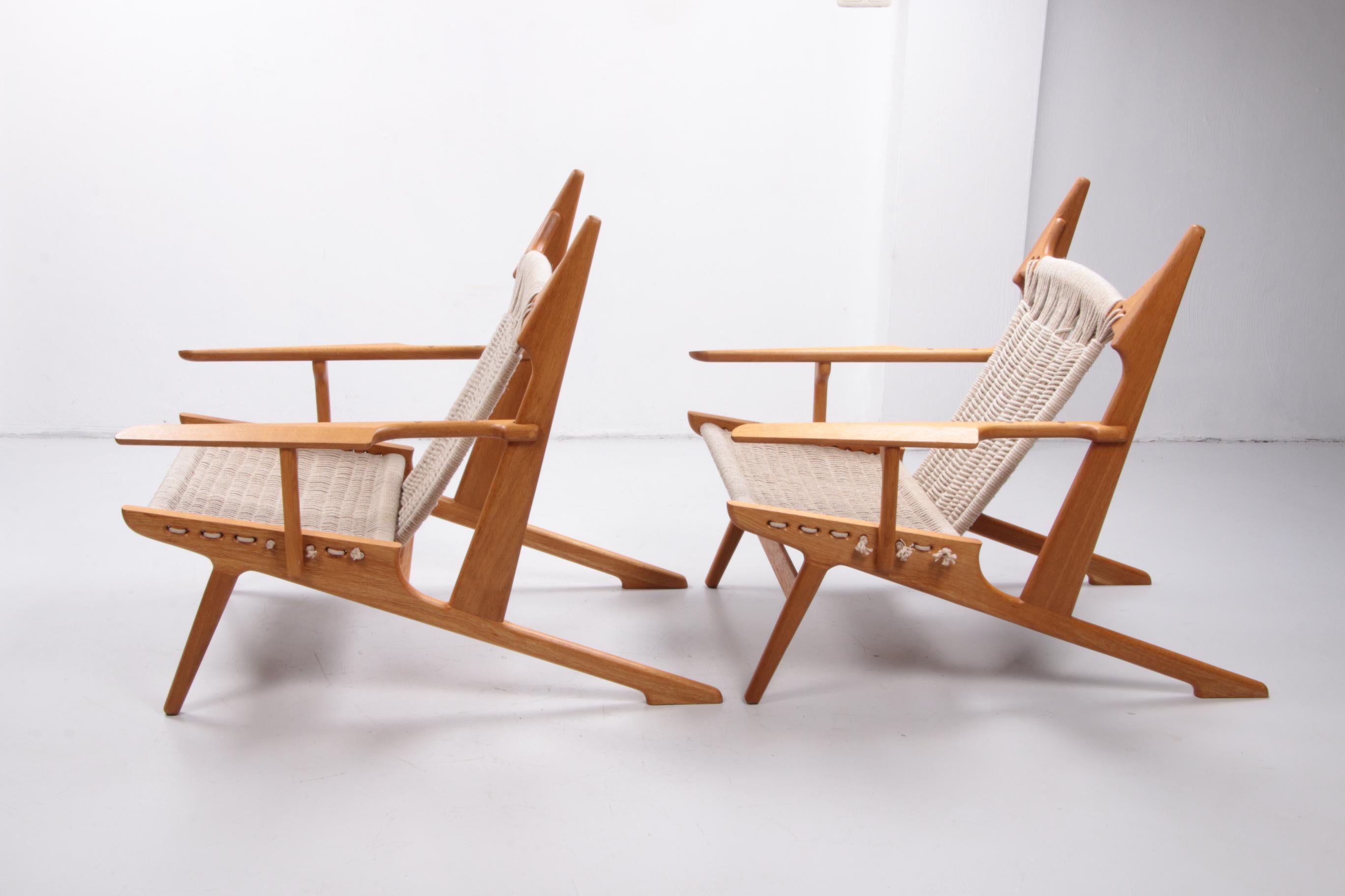 Danish Design Set Lounge Chairs Design and Handmade by Martin Godsk 1990 Denmark For Sale