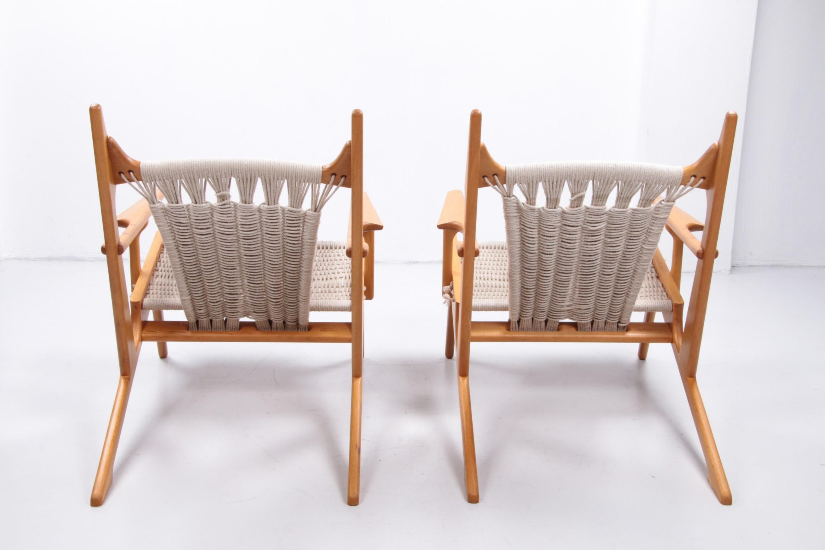 Design Set Lounge Chairs Design and Handmade by Martin Godsk 1990 Denmark In Excellent Condition For Sale In Oostrum-Venray, NL