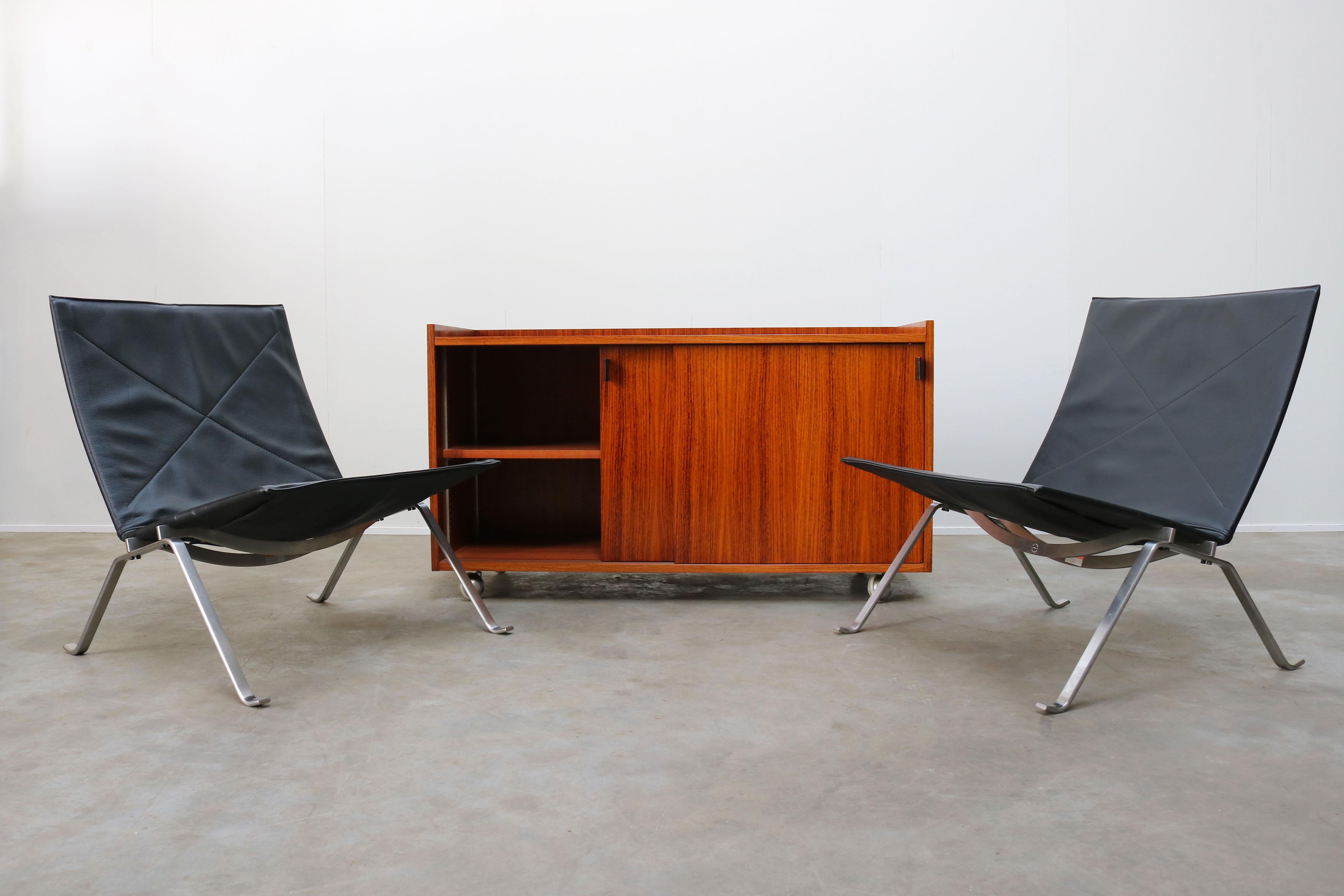 Design Sideboard / Cabinet by Florence Knoll for De Coene Leather Rosewood 1960 For Sale 5