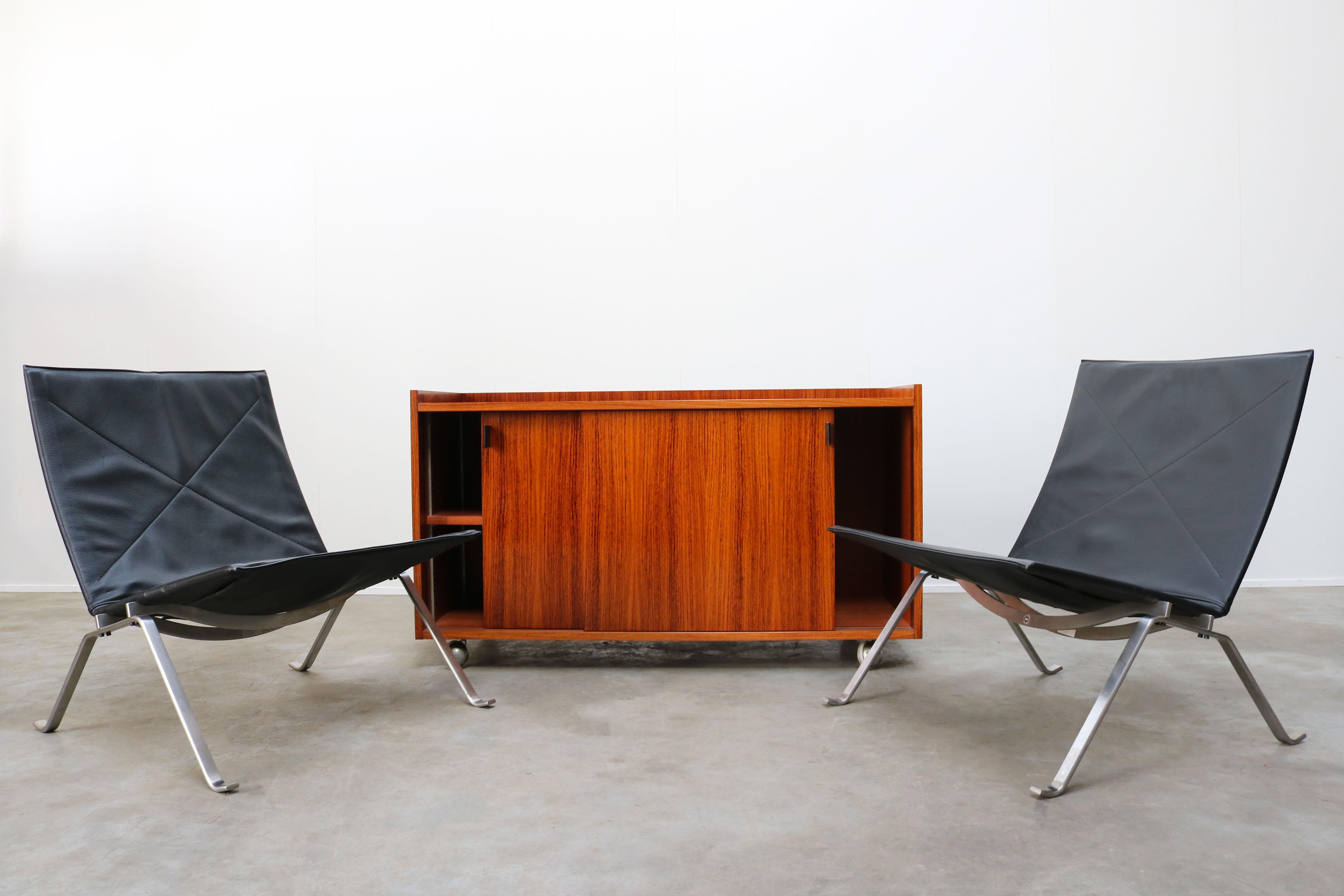 Design Sideboard / Cabinet by Florence Knoll for De Coene Leather Rosewood 1960 For Sale 6