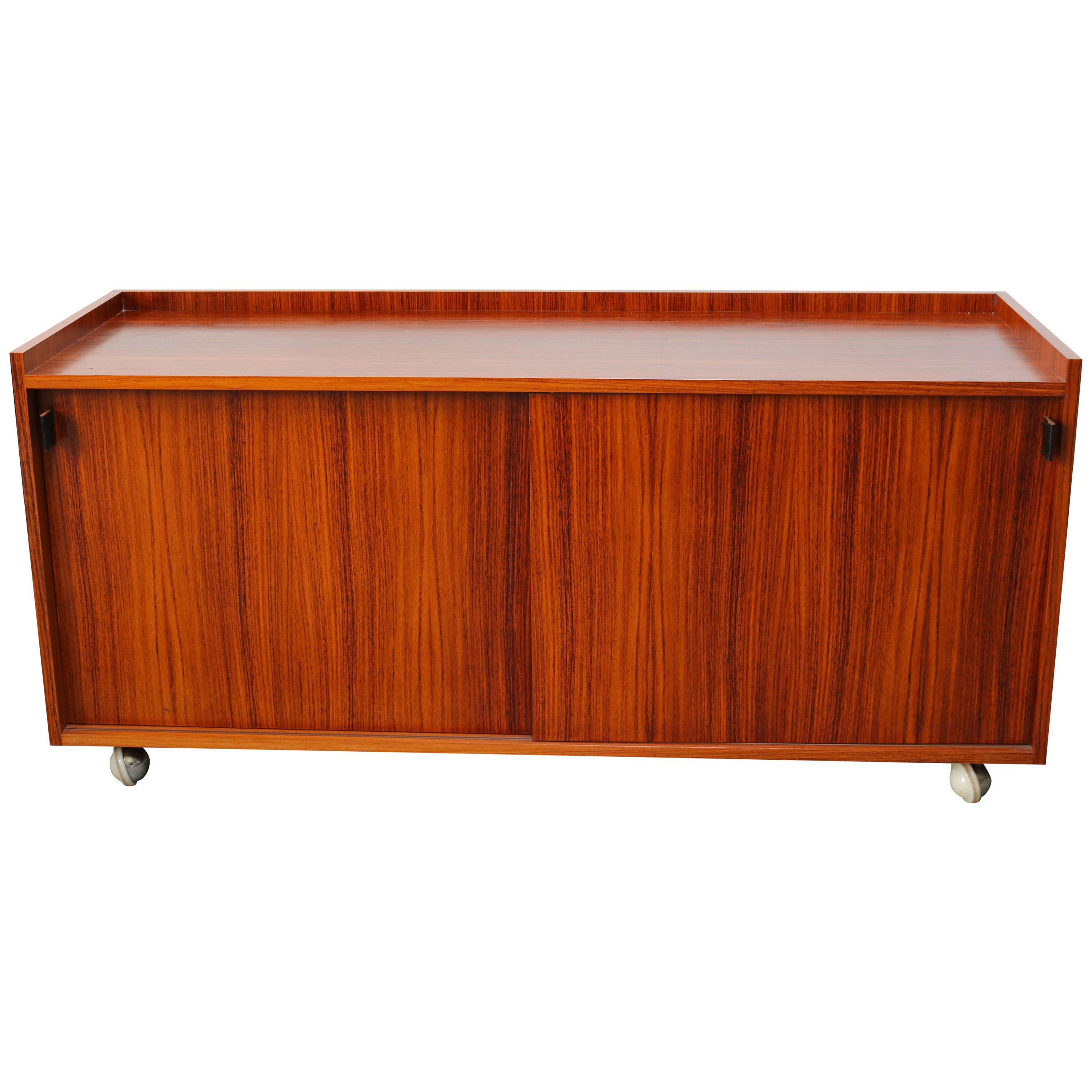 Design Sideboard / Cabinet by Florence Knoll for De Coene Leather Rosewood 1960