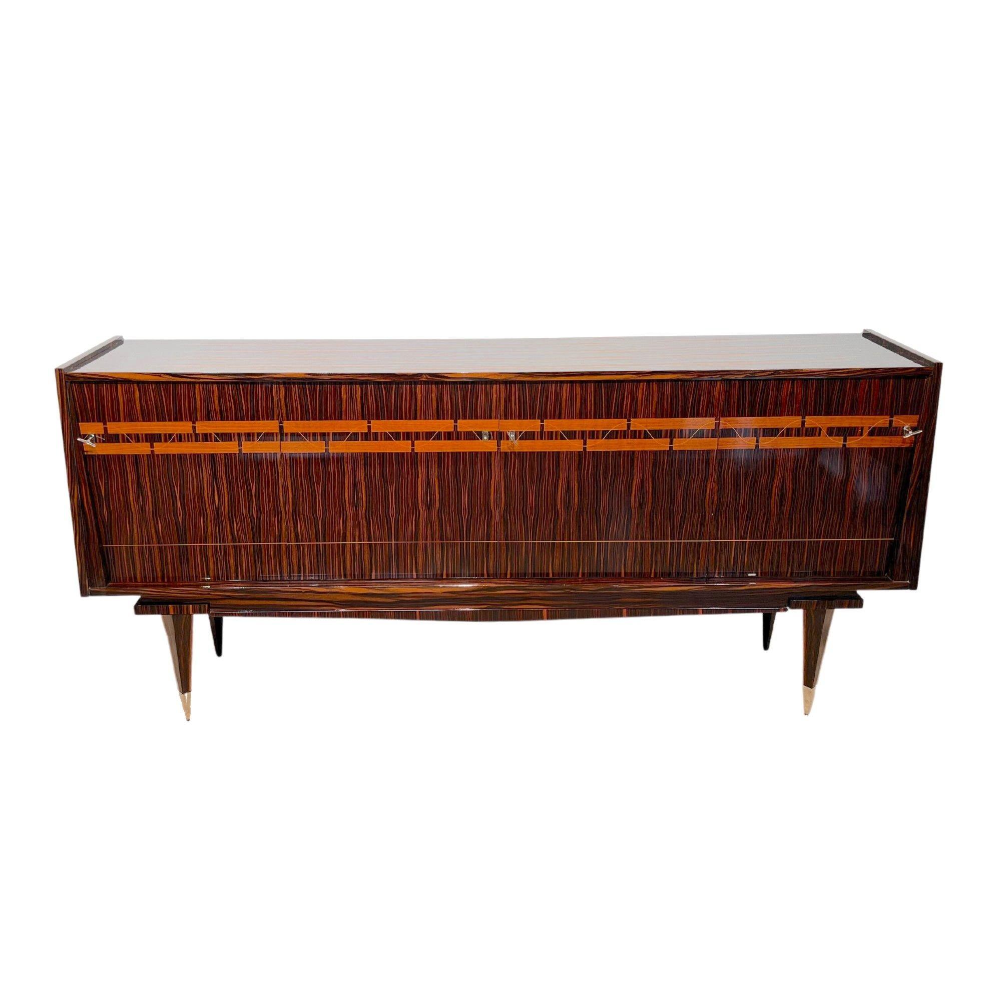 Design Sideboard, Macassar Ebony, Maple, NF Ameublement, France circa 1960