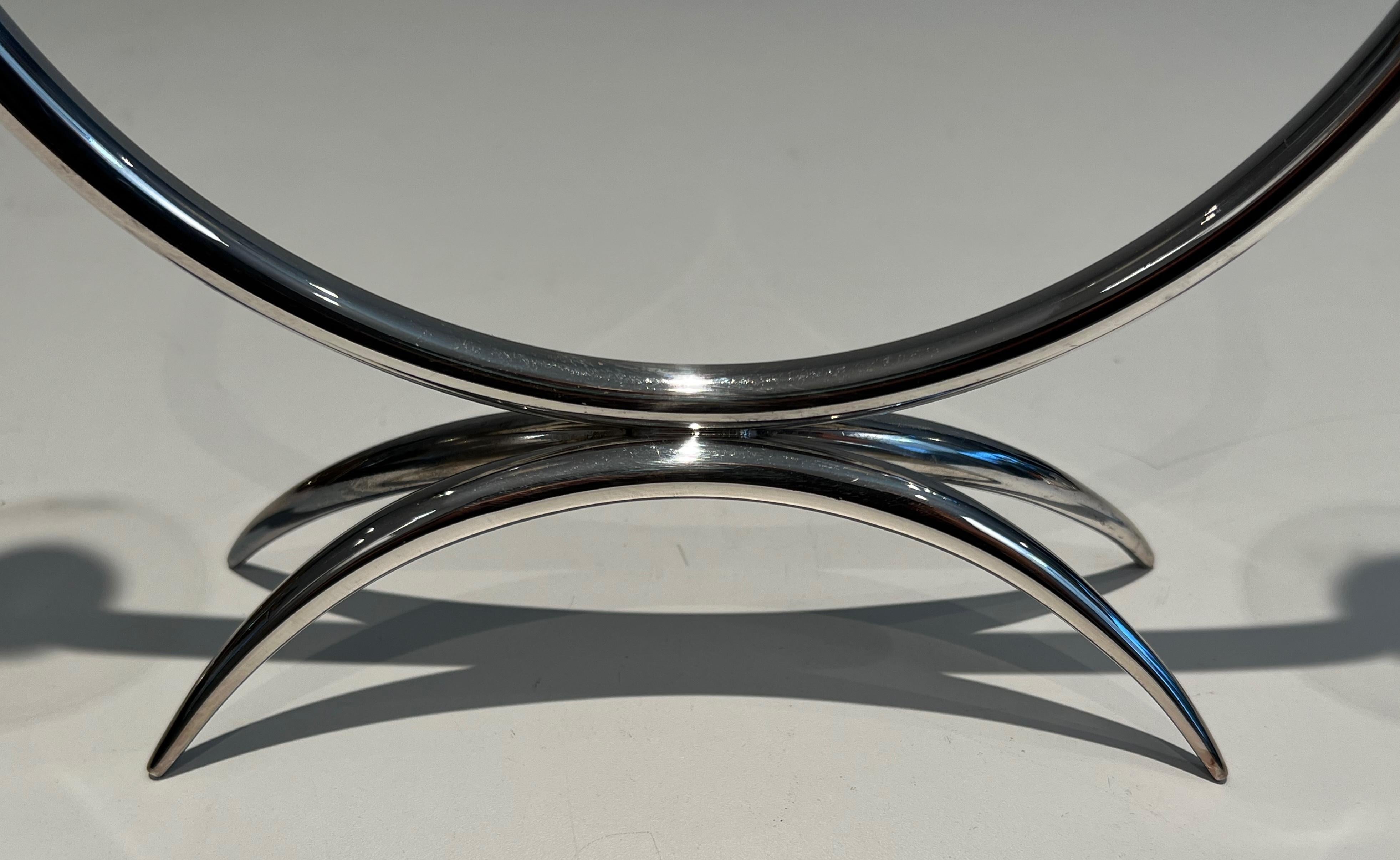 Design Silvered Metal and Lucite Candlestick For Sale 5