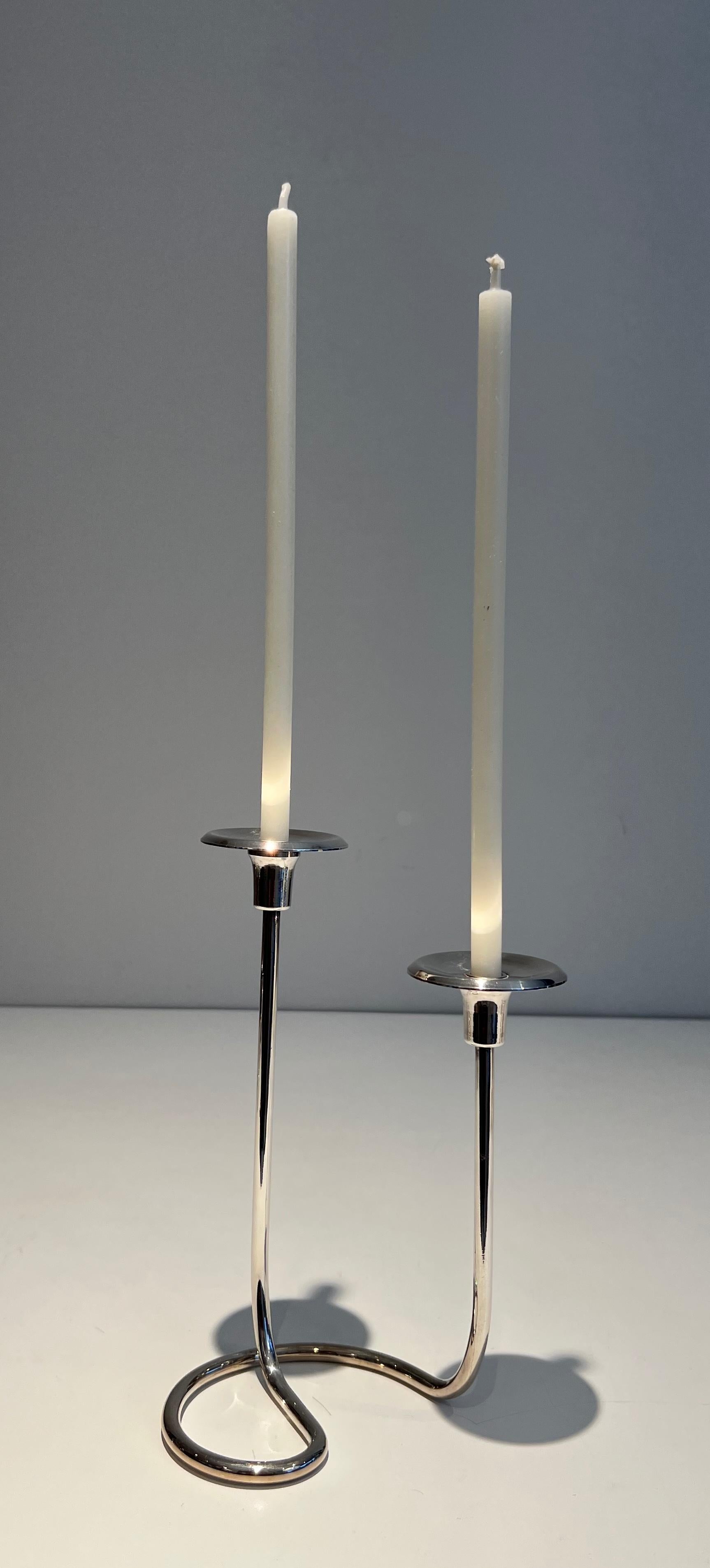 Chandelier en métal argenté Design/One en vente 2