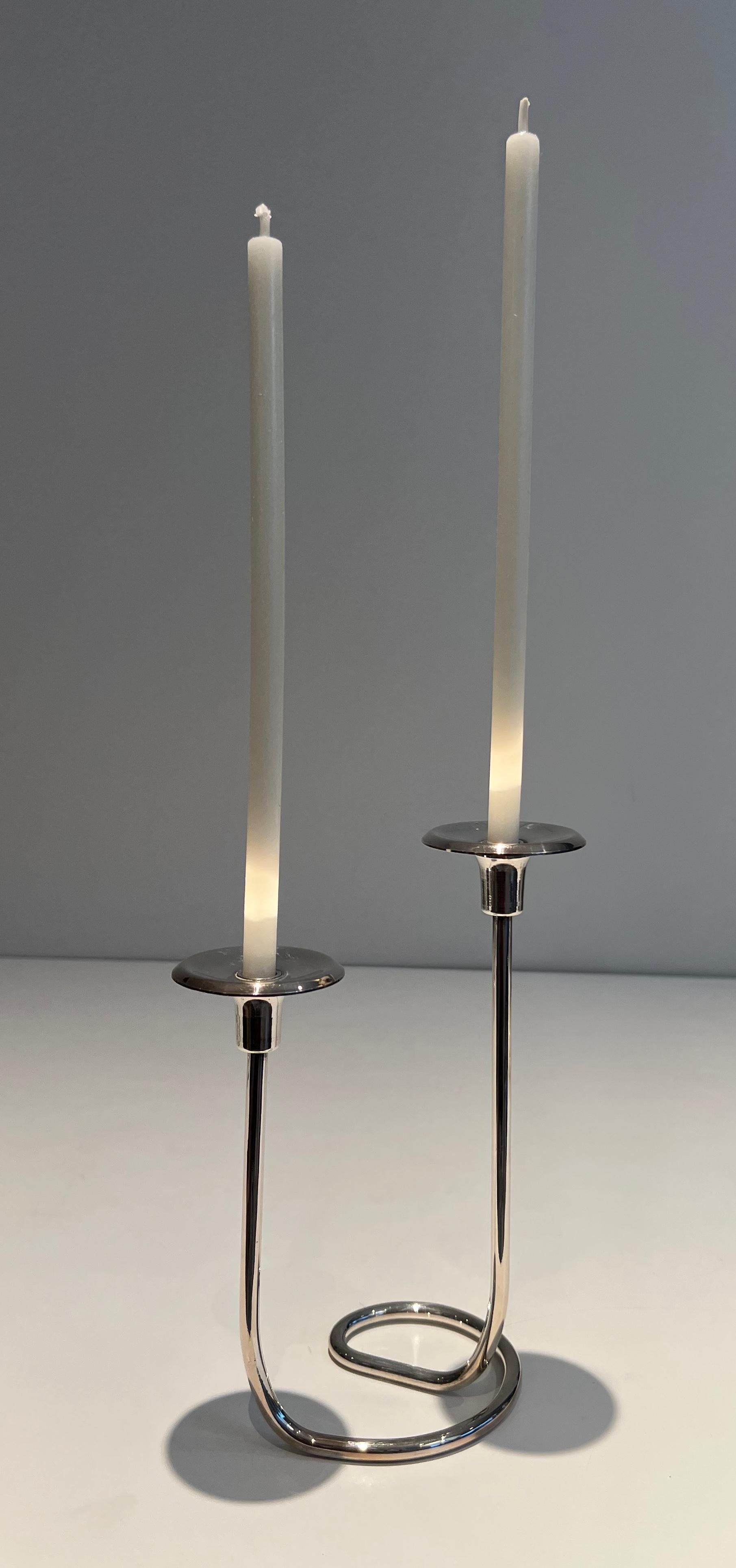Chandelier en métal argenté Design/One en vente 4