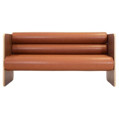 Design sofa Mw01 "Brown & Wood", made in France, designed by Olivier Santini