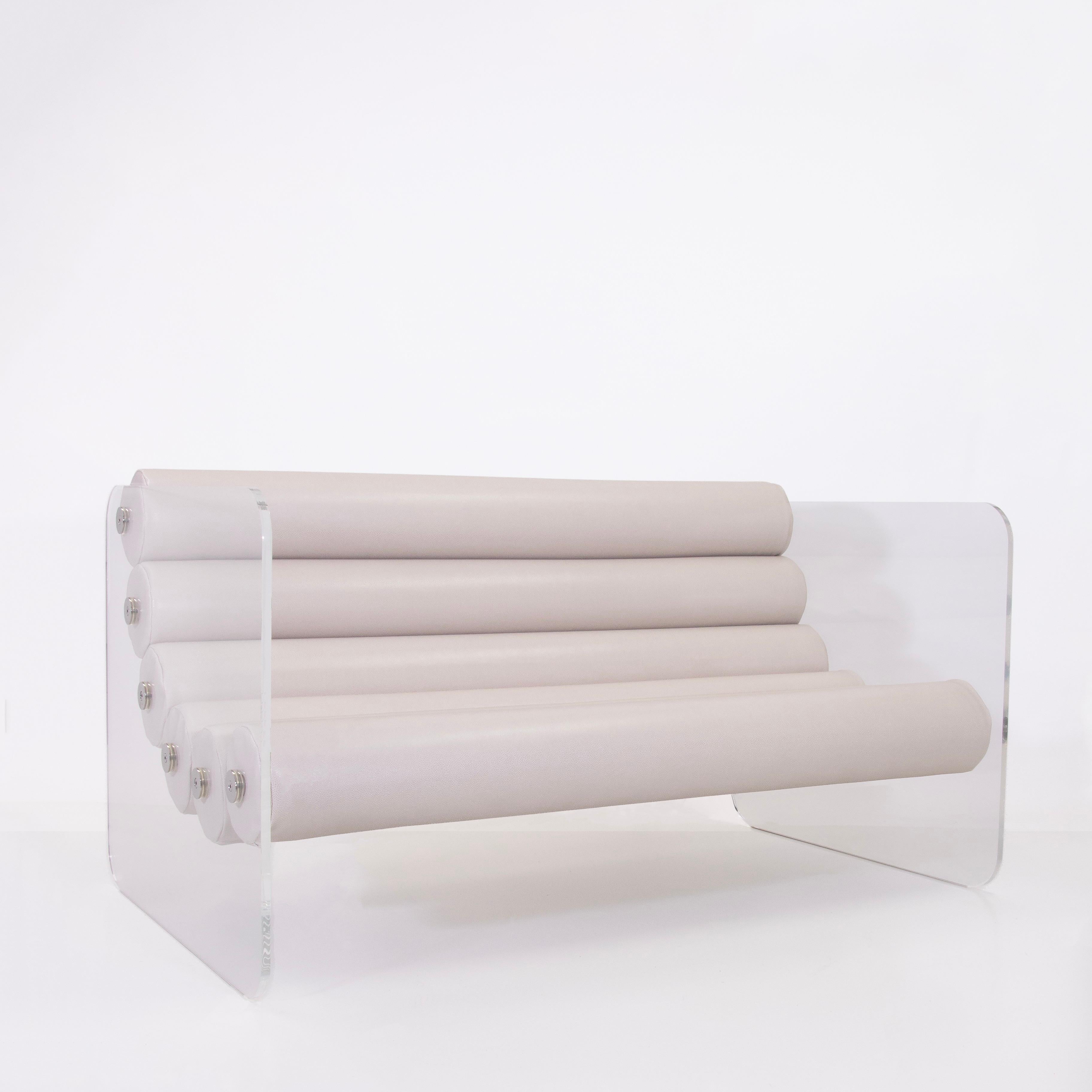 Stainless Steel Design sofa Mw02, made in France, designed by Olivier Santini For Sale