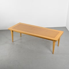 Mesa de comedor de diseño en haya maciza, Driade circa 1980