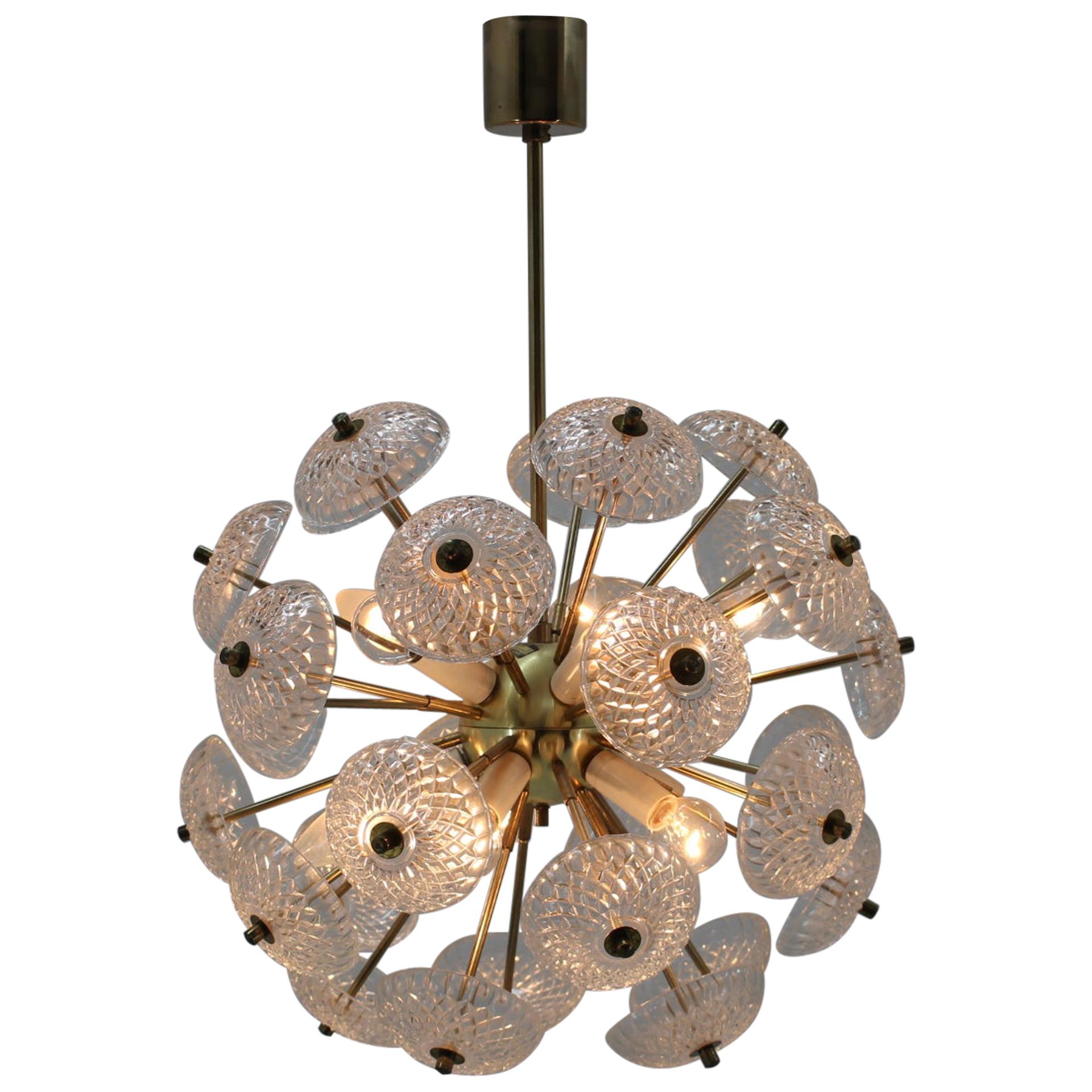 Design Space age Dandelion / Sputnik Chandelier, 1970s