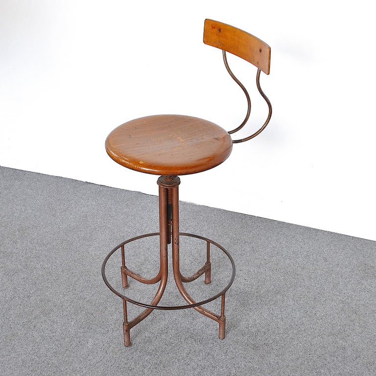 Design Stool Adjustable in Height Italian Production of the 40s For Sale at  1stDibs