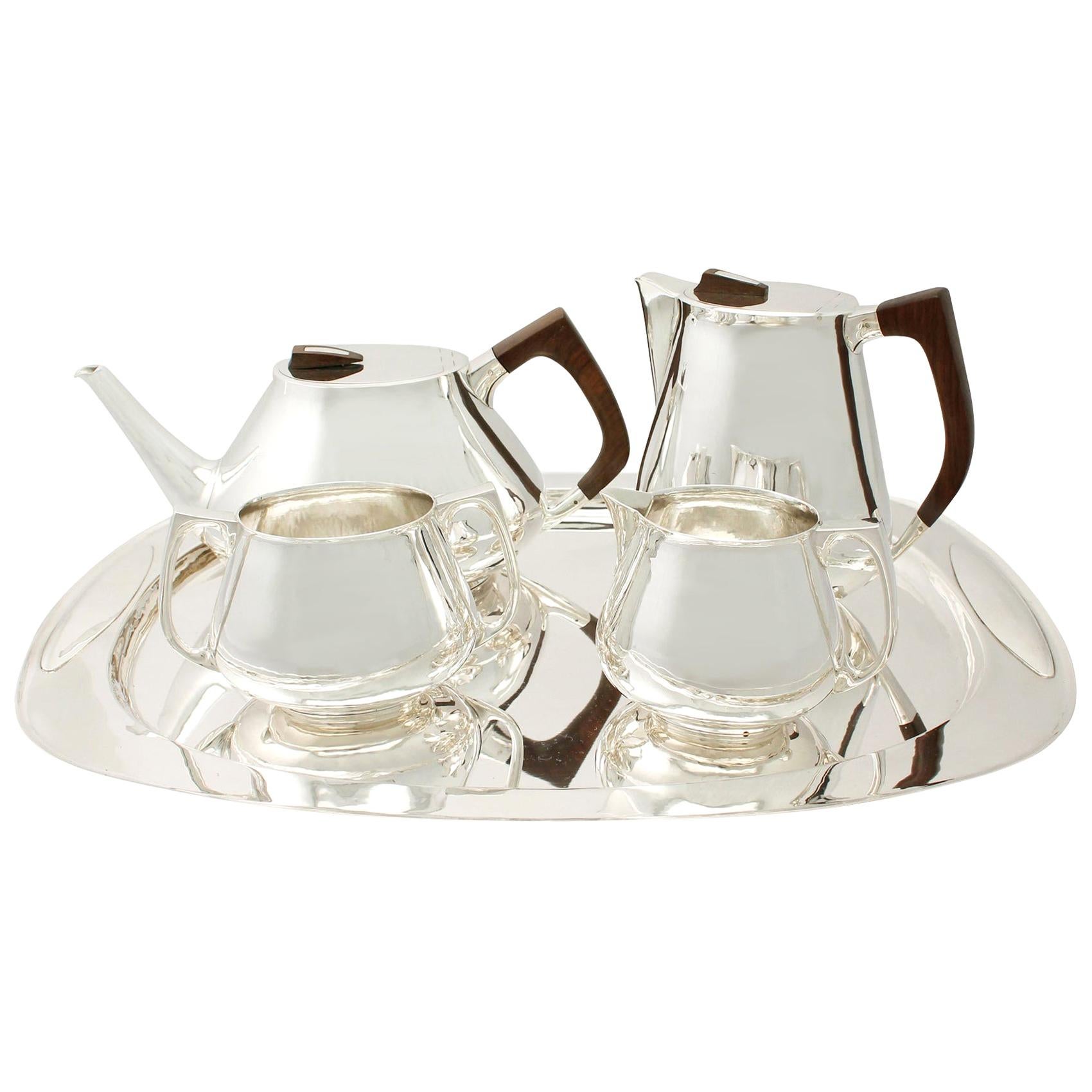 Modernist Sterling Silver Tea and Coffee Service For Sale at 1stDibs